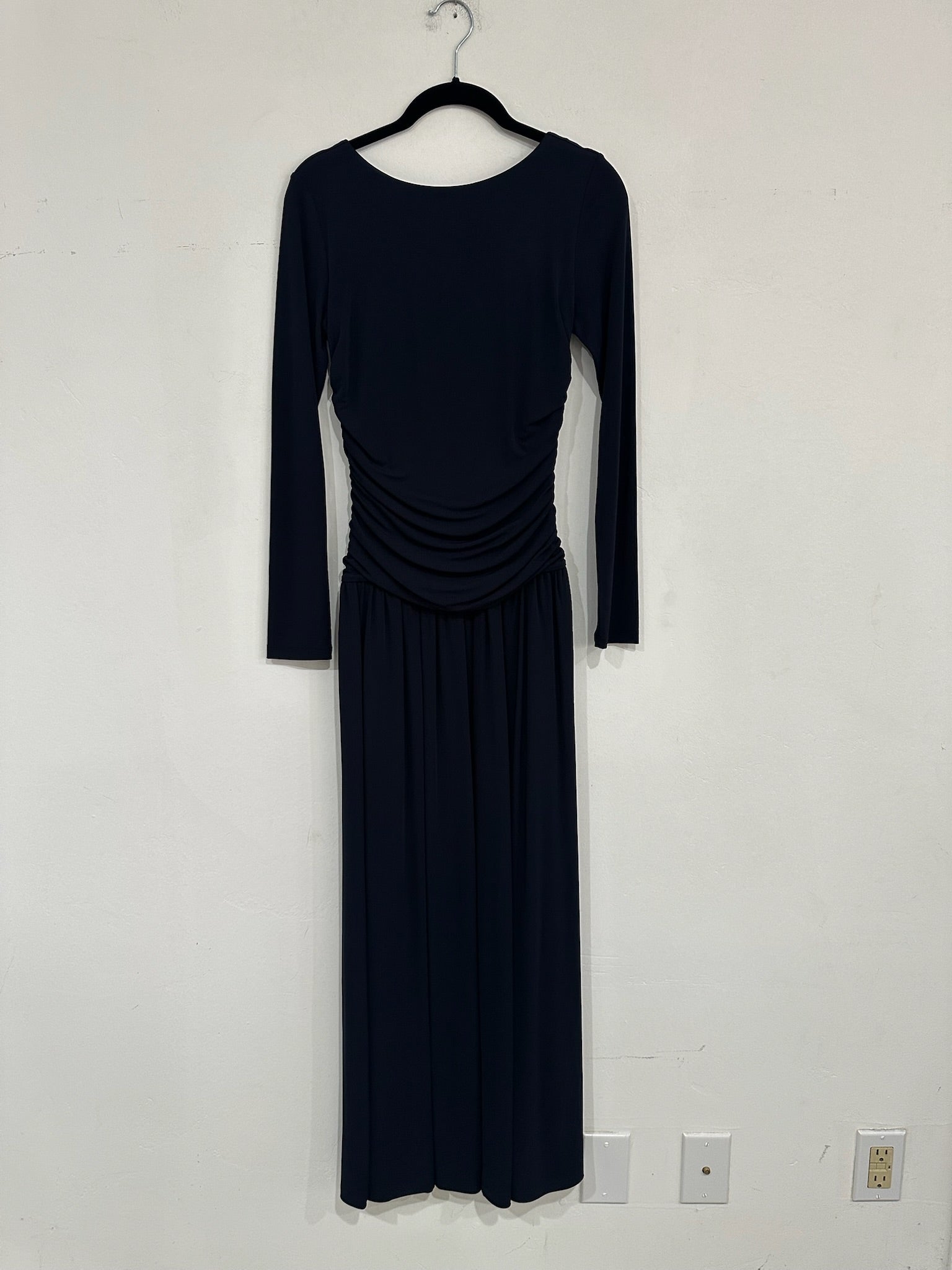 SAMPLE - LS GATHER WAIST DRESS - NAVY