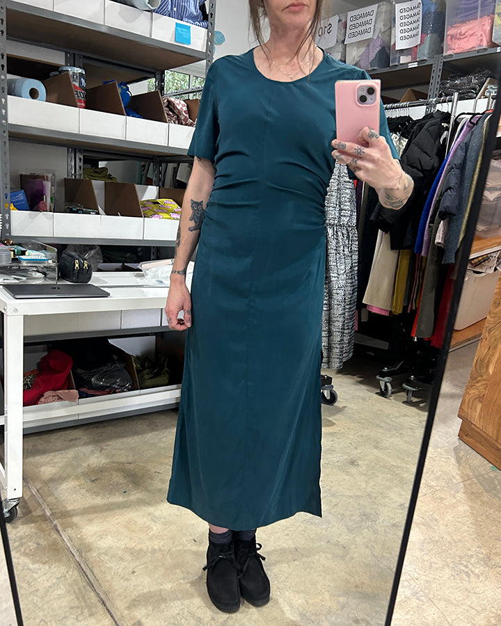 SAMPLE - SIDE RUCHED FORM DRESS - DEEP TEAL