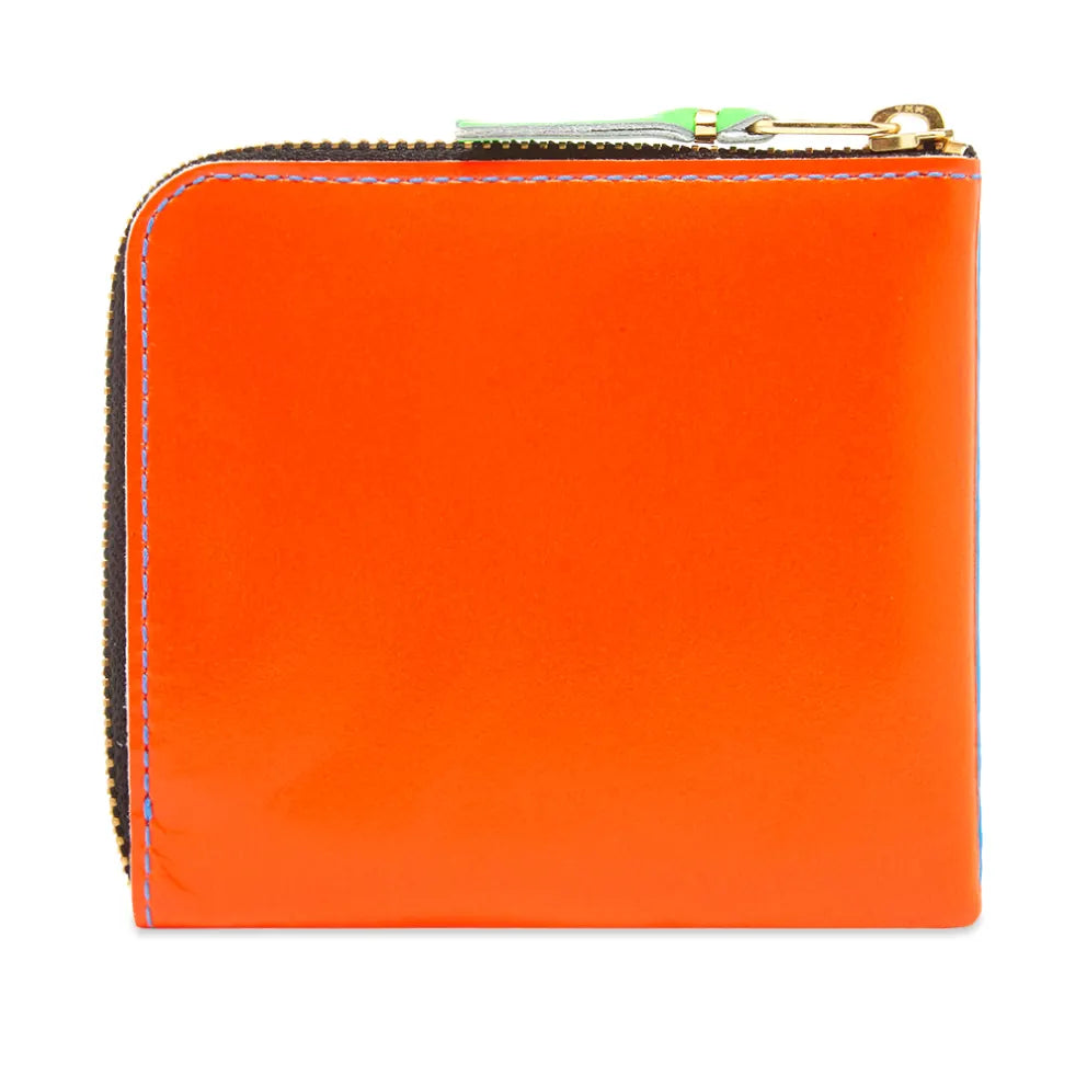 CORNER ZIP WALLET - SUPER FLUO - ORANGE/BLUE