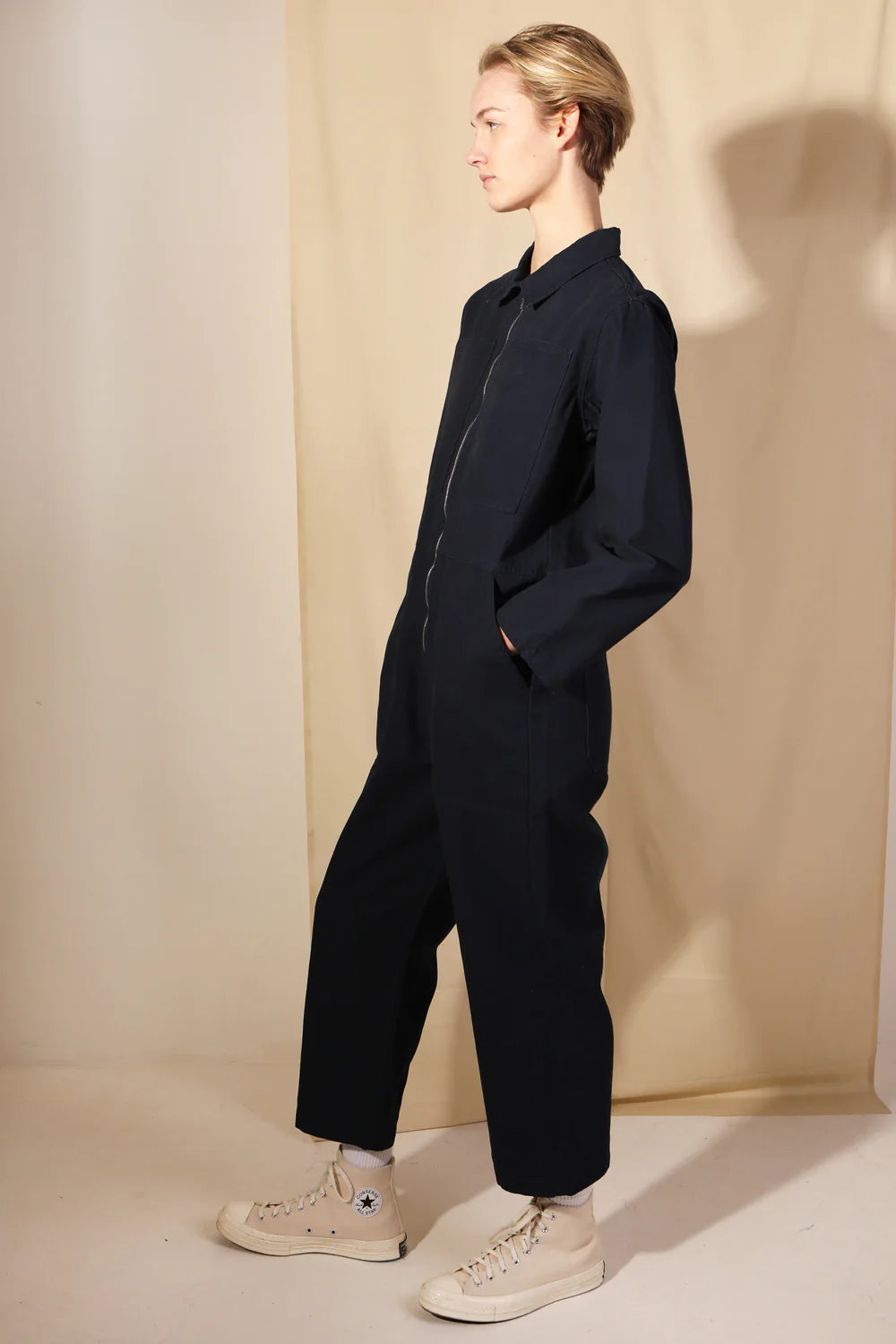 SAMPLE - DOMINIC BOILERSUIT - NAVY (STAINED)