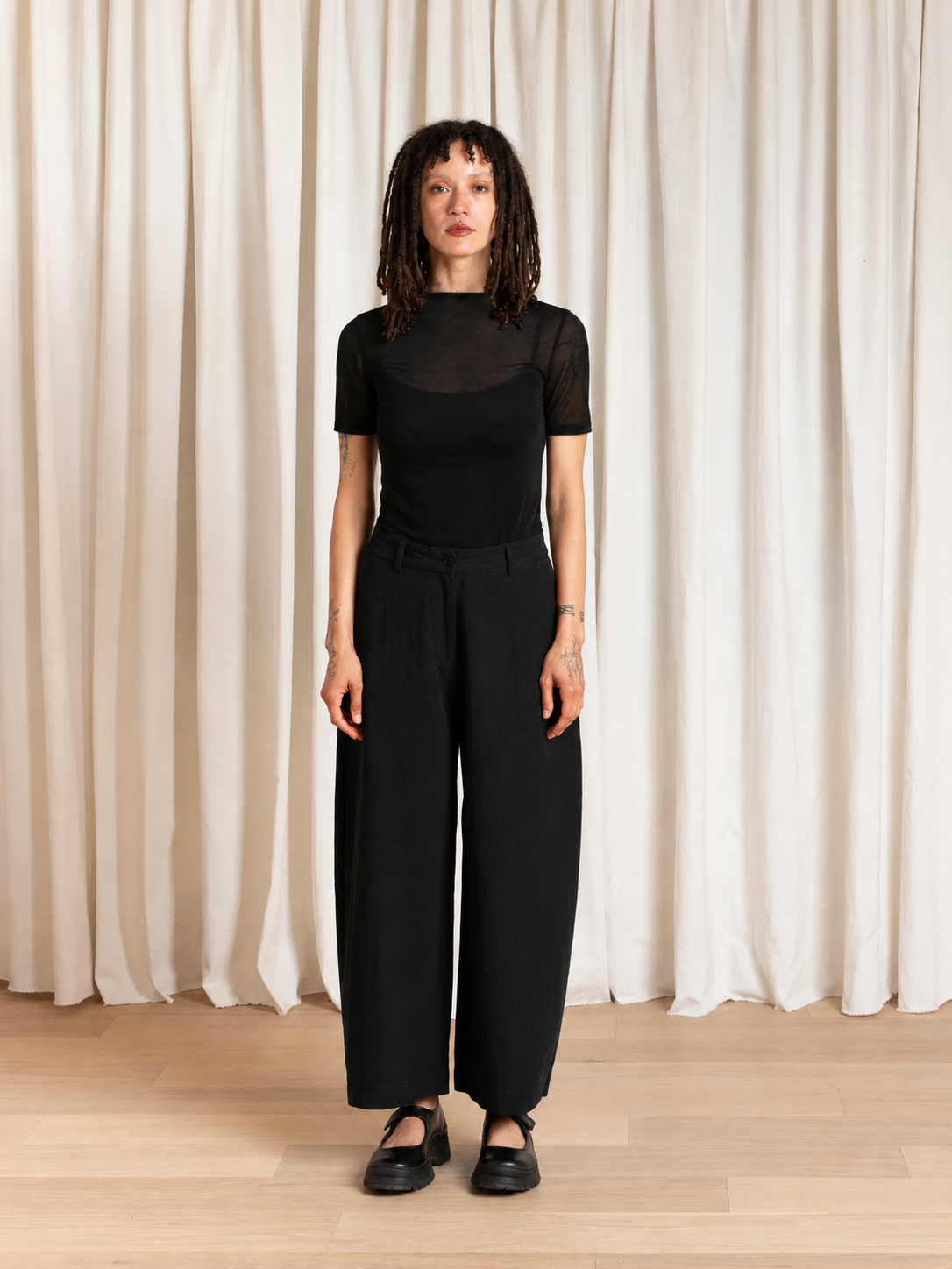 SPRING LOOSE BARREL PANT - BLACK
