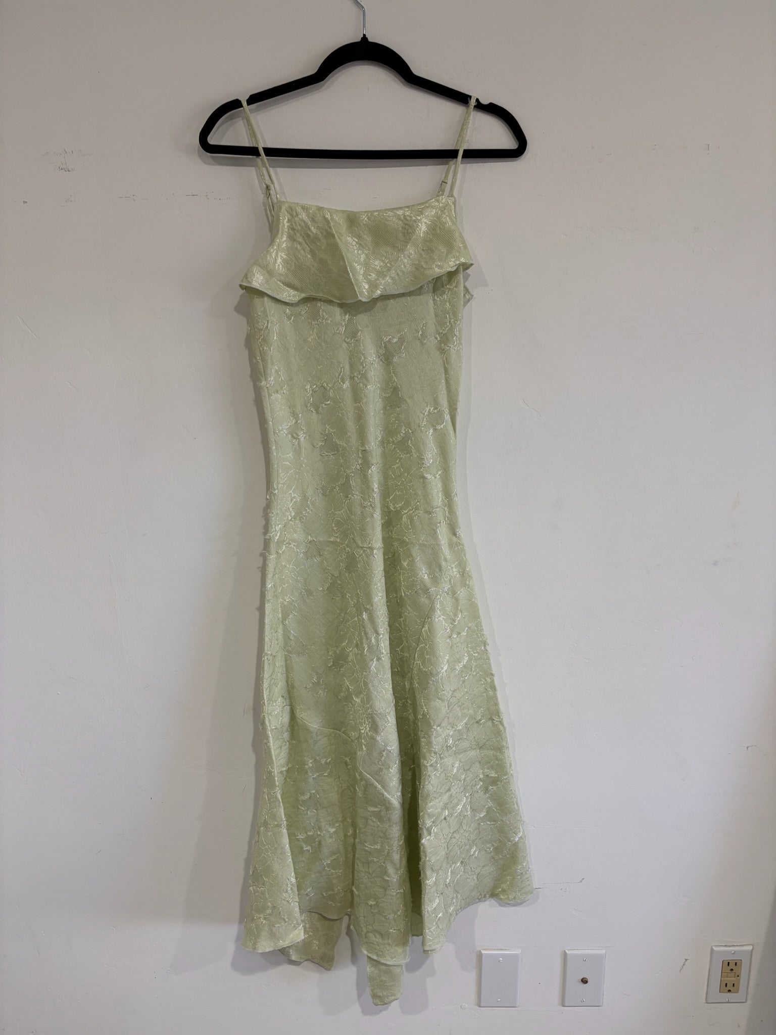 SAMPLE - ASYMMETRICAL TANK DRESS - LIGHT GREEN FLORAL