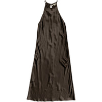 HIGH NECK BIAS DRESS - DARK TAUPE