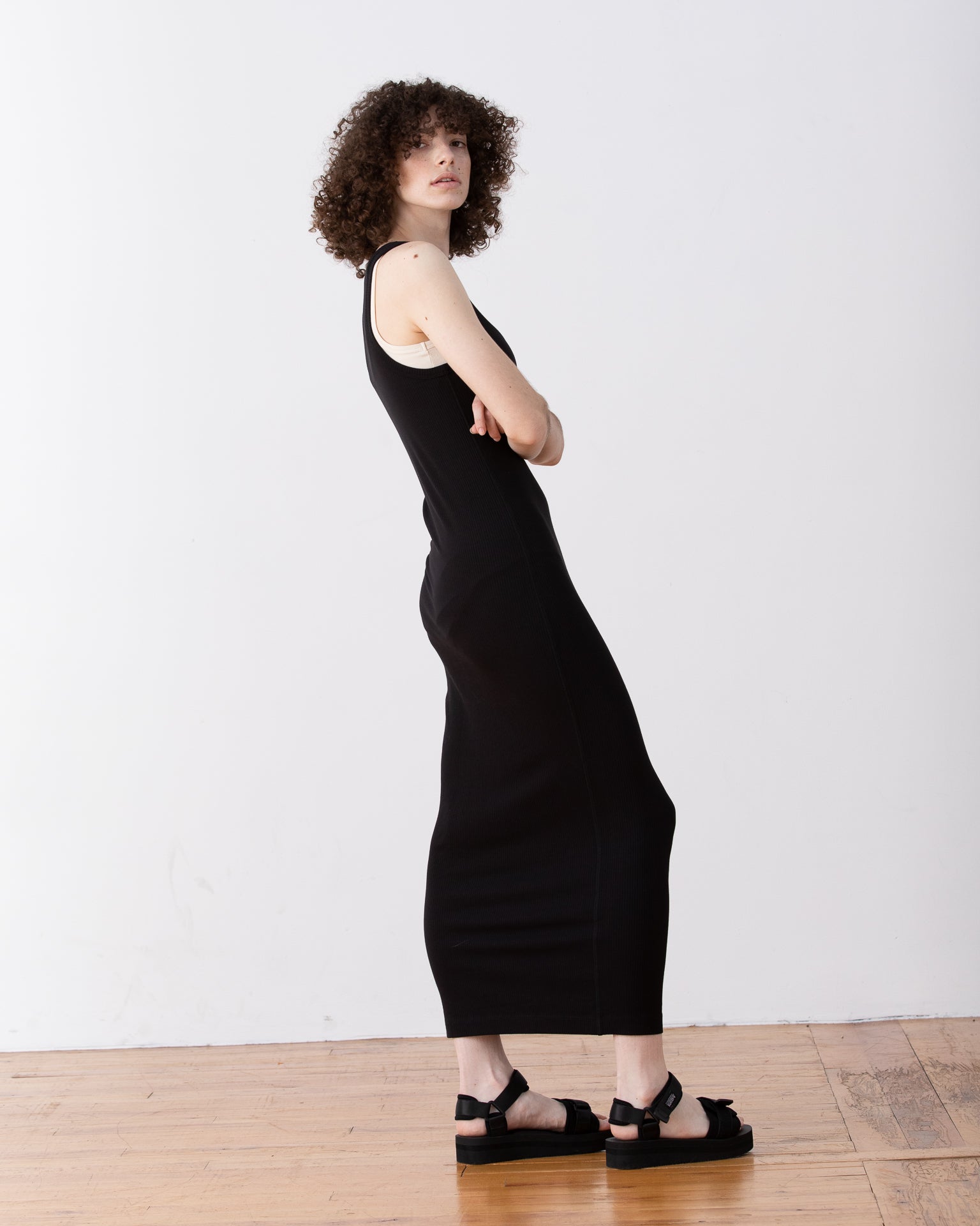 SAMPLE - RIBBED DRESS - WHITE