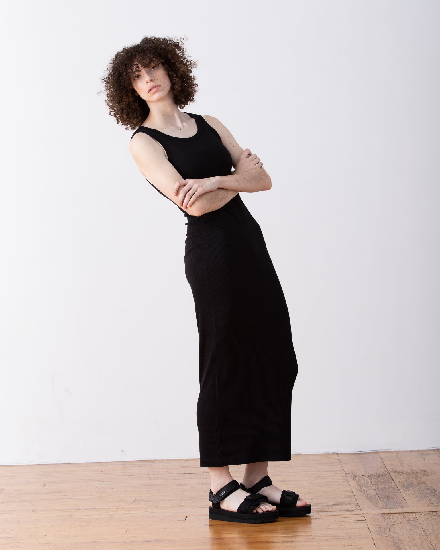 SAMPLE - RIBBED DRESS - WHITE