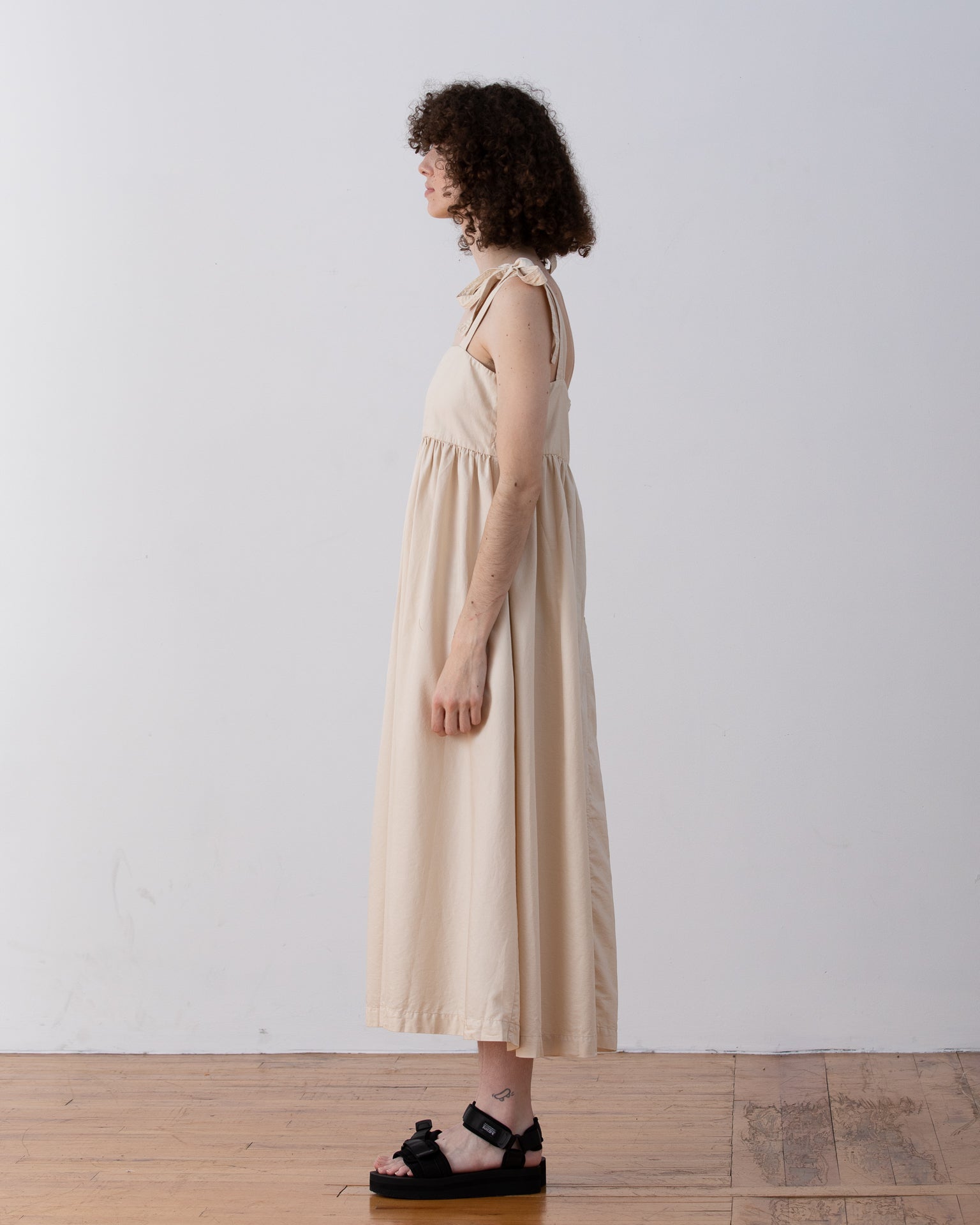 SAMPLE - TIE STRAP DRESS - BONE