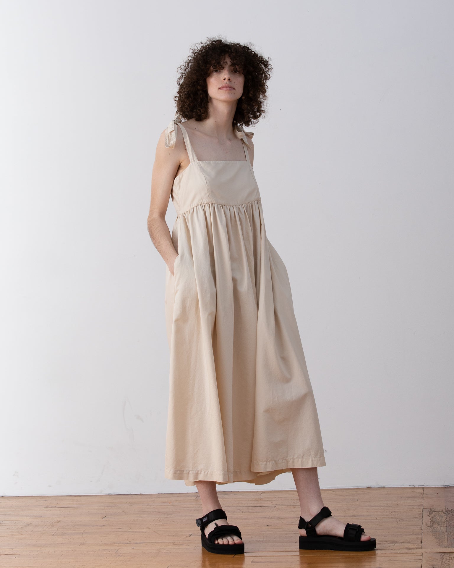 SAMPLE - TIE STRAP DRESS - BONE