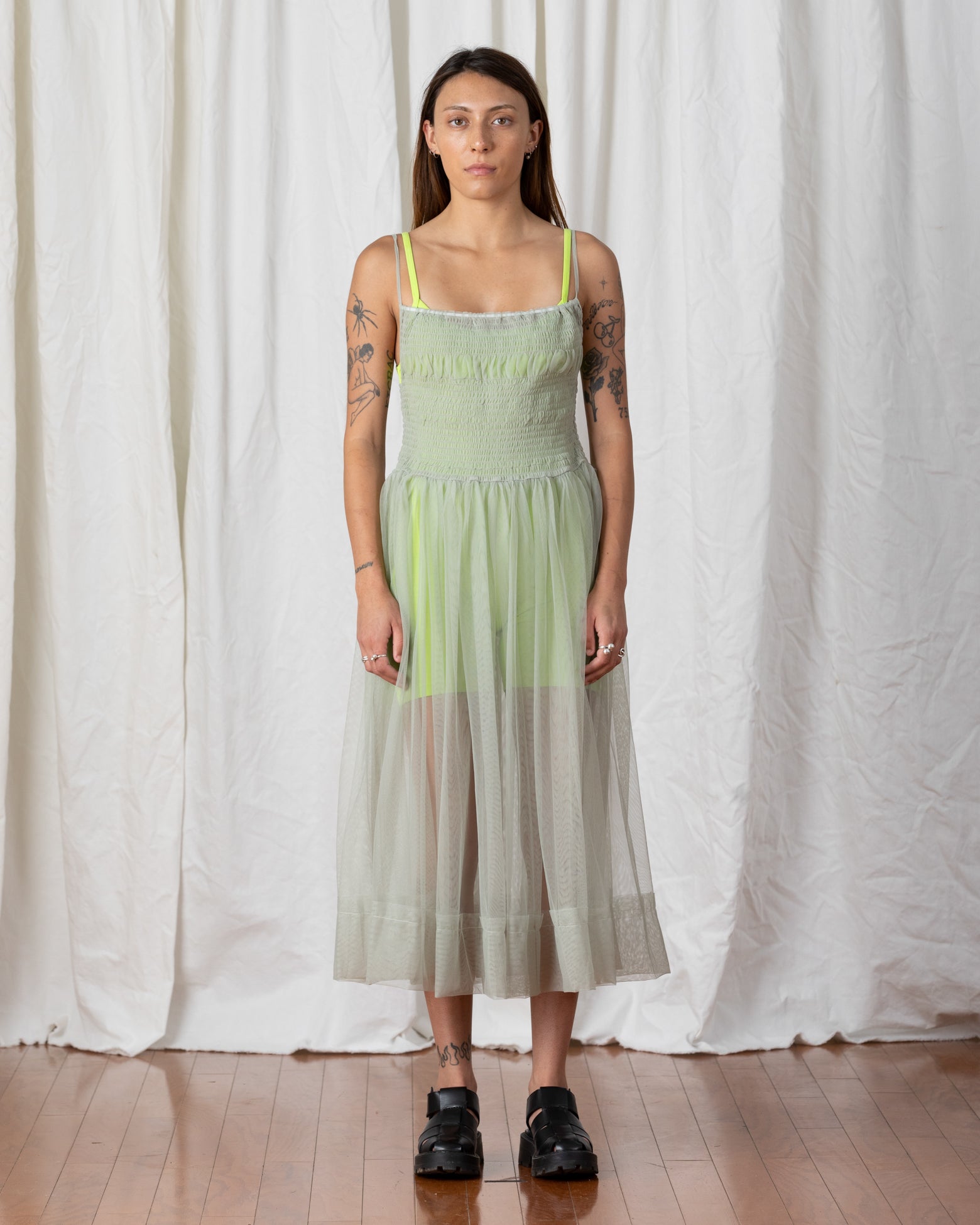 SAMPLE - MESH BALLERINA DRESS - LIGHT YELLOW