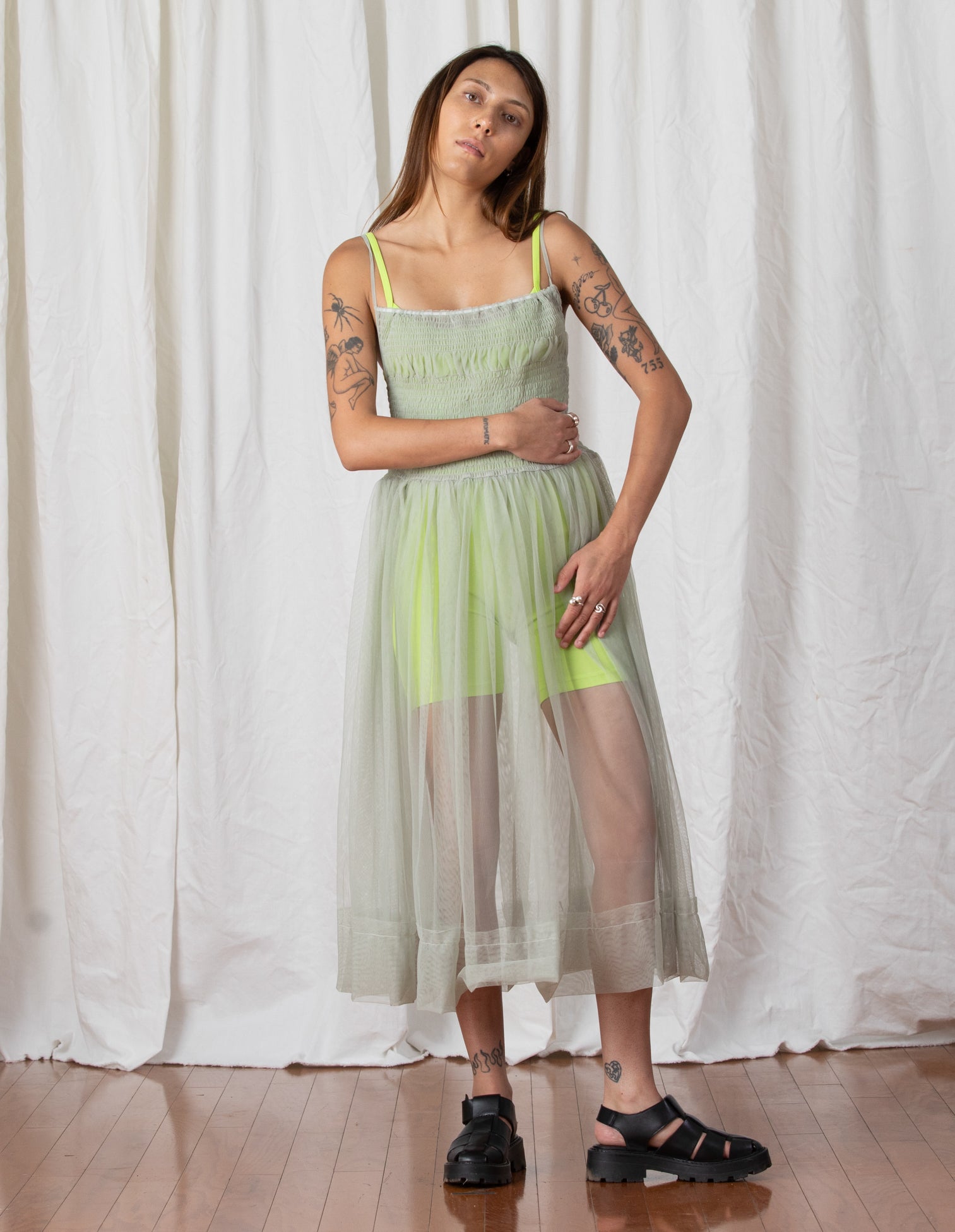 SAMPLE - MESH BALLERINA DRESS - LIGHT YELLOW