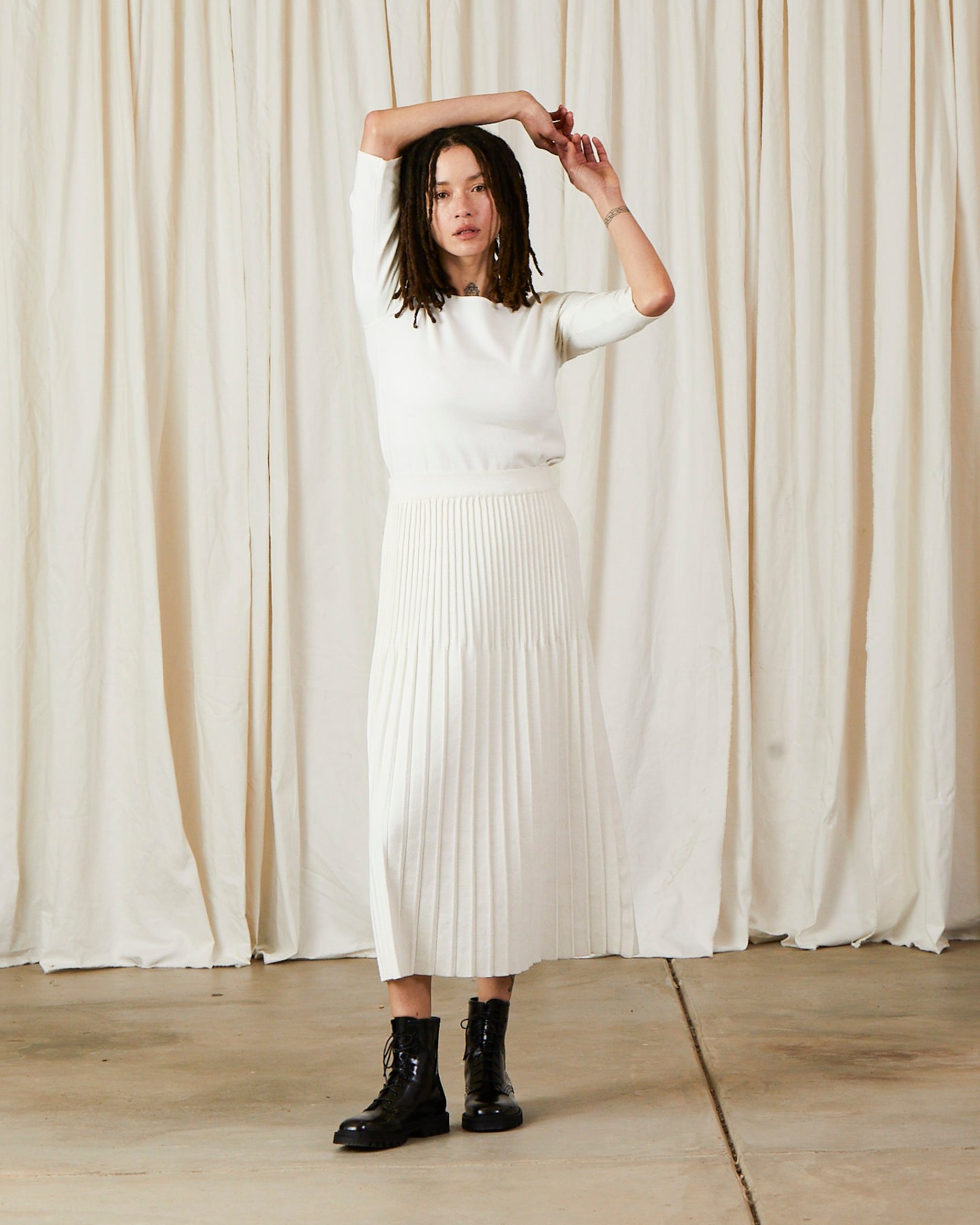 SAMPLE - KNIT BALLET TOP - BONE