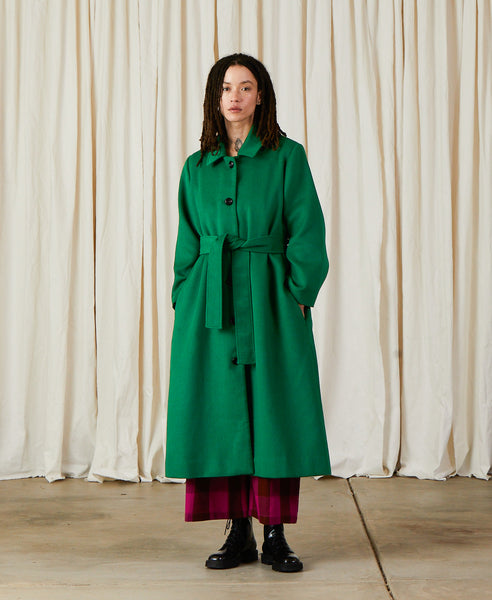 Emerald green wool outlet coat