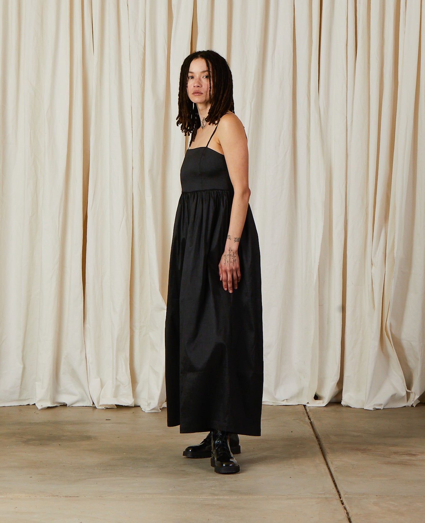 SAMPLE - FULL JUMPER - BLACK TAFFETA