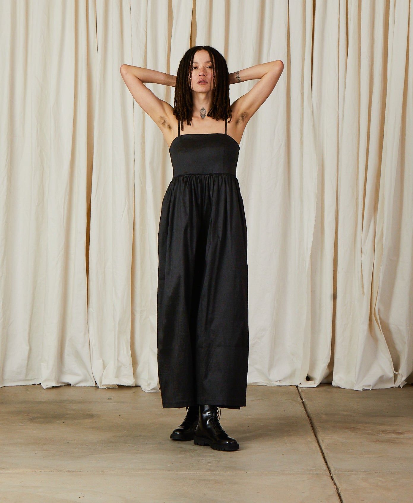 SAMPLE - FULL JUMPER - BLACK TAFFETA