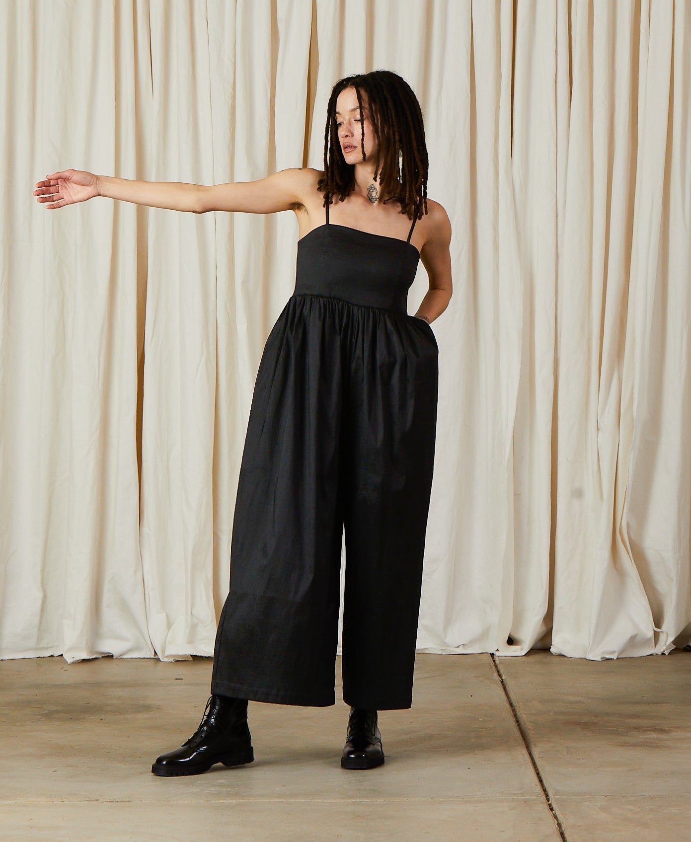 SAMPLE - FULL JUMPER - BLACK TAFFETA