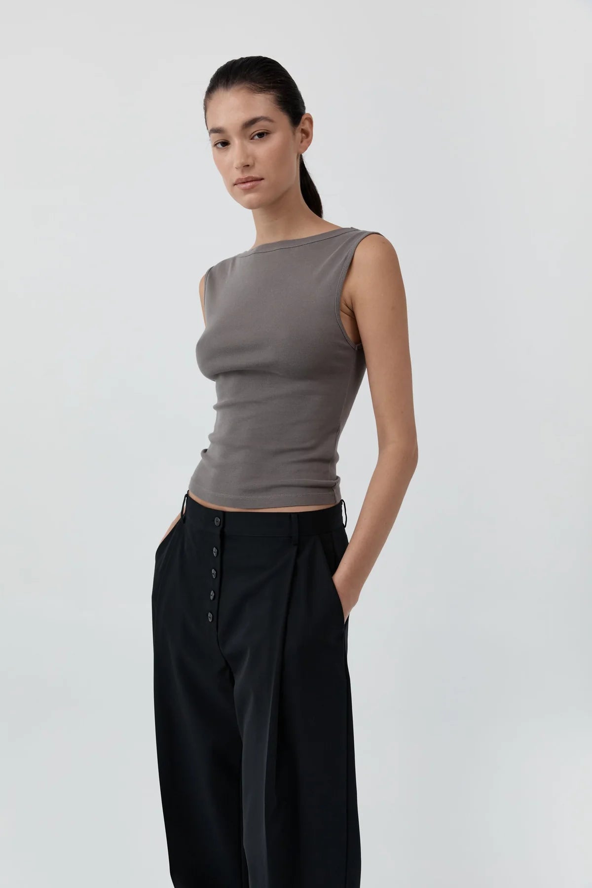 ORGANIC COTTON BALLERINA TOP - CLAY