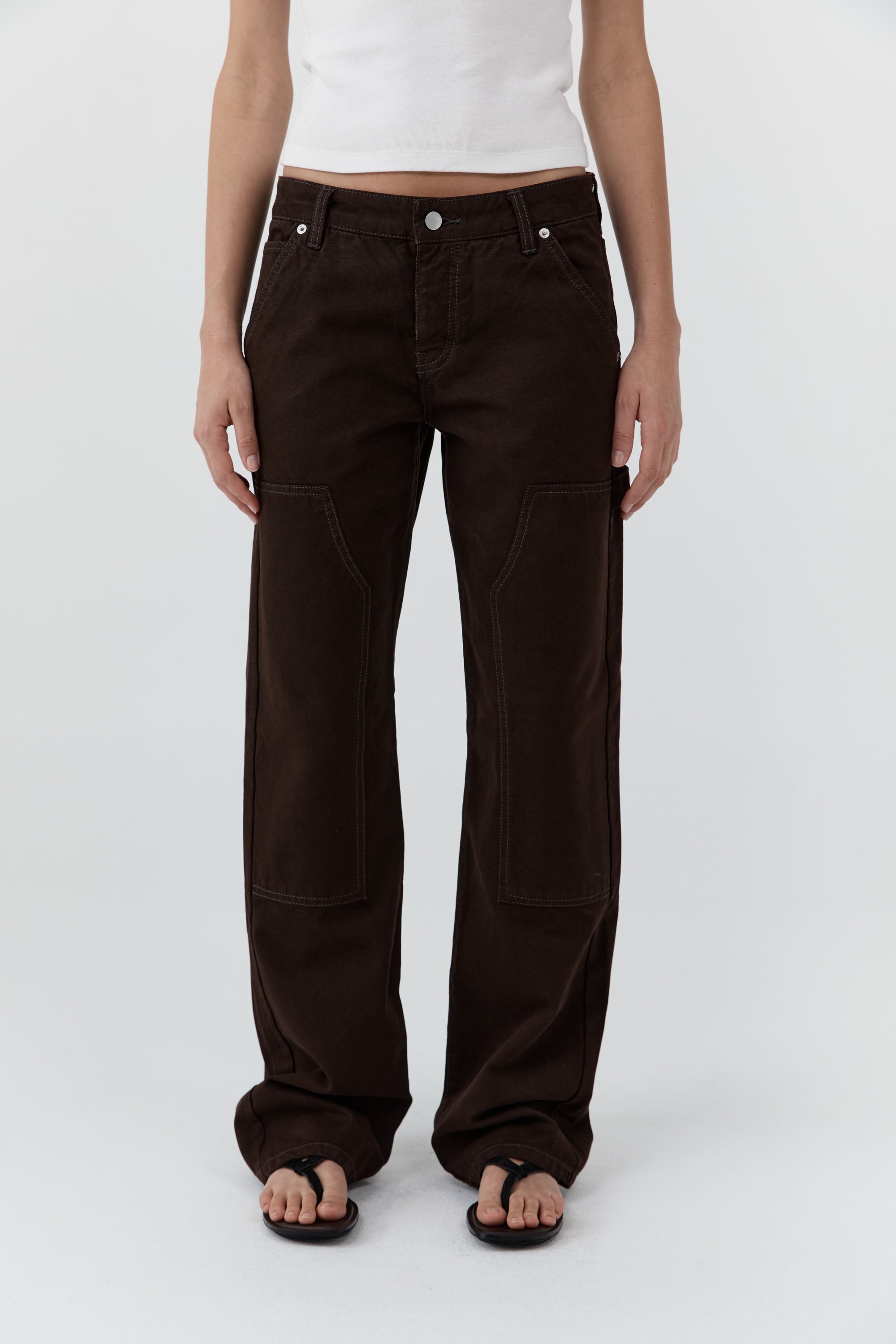 CANVAS CARPENTER JEANS - BARK