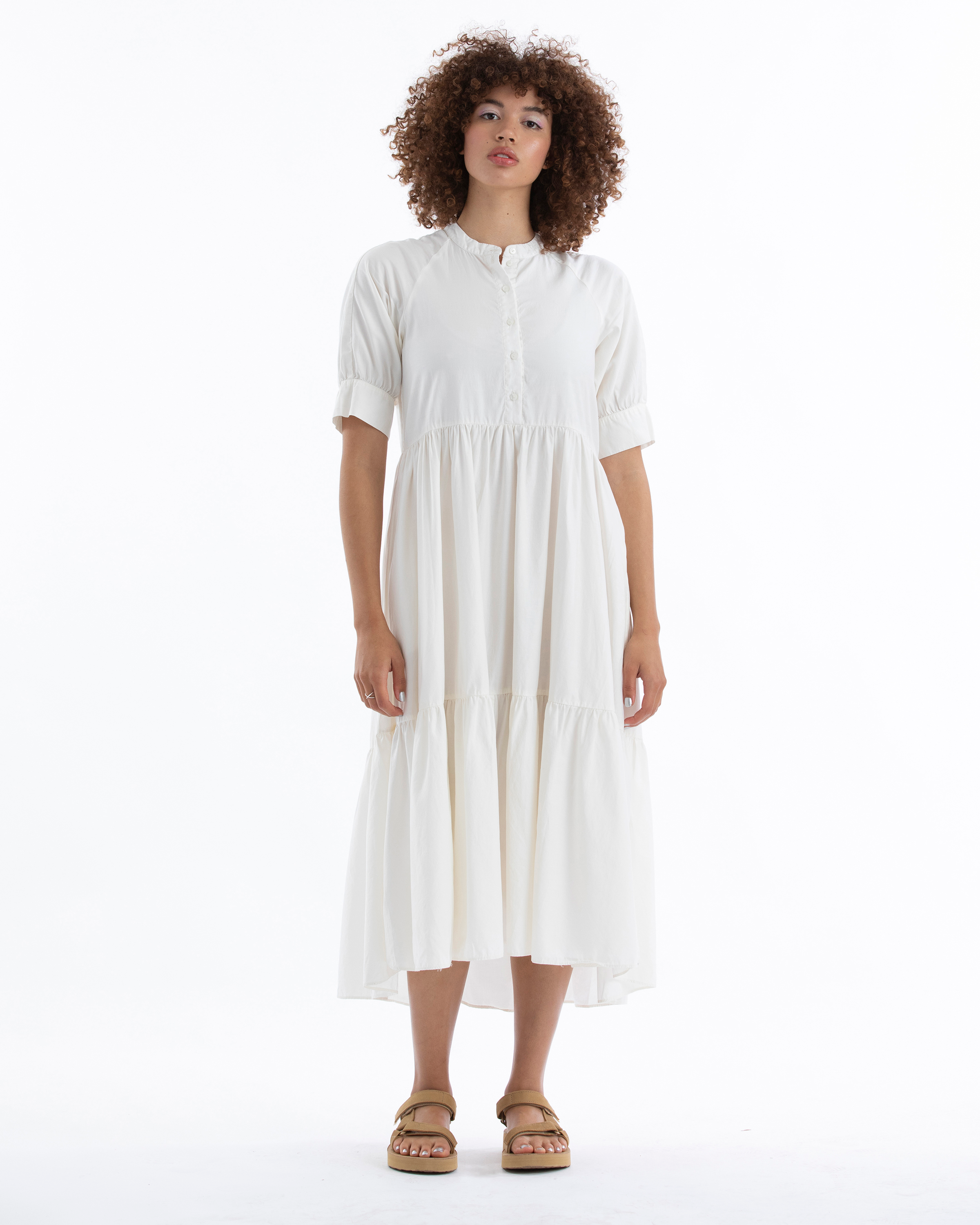 SAMPLE - RAGLAN TIERED DRESS - BONE