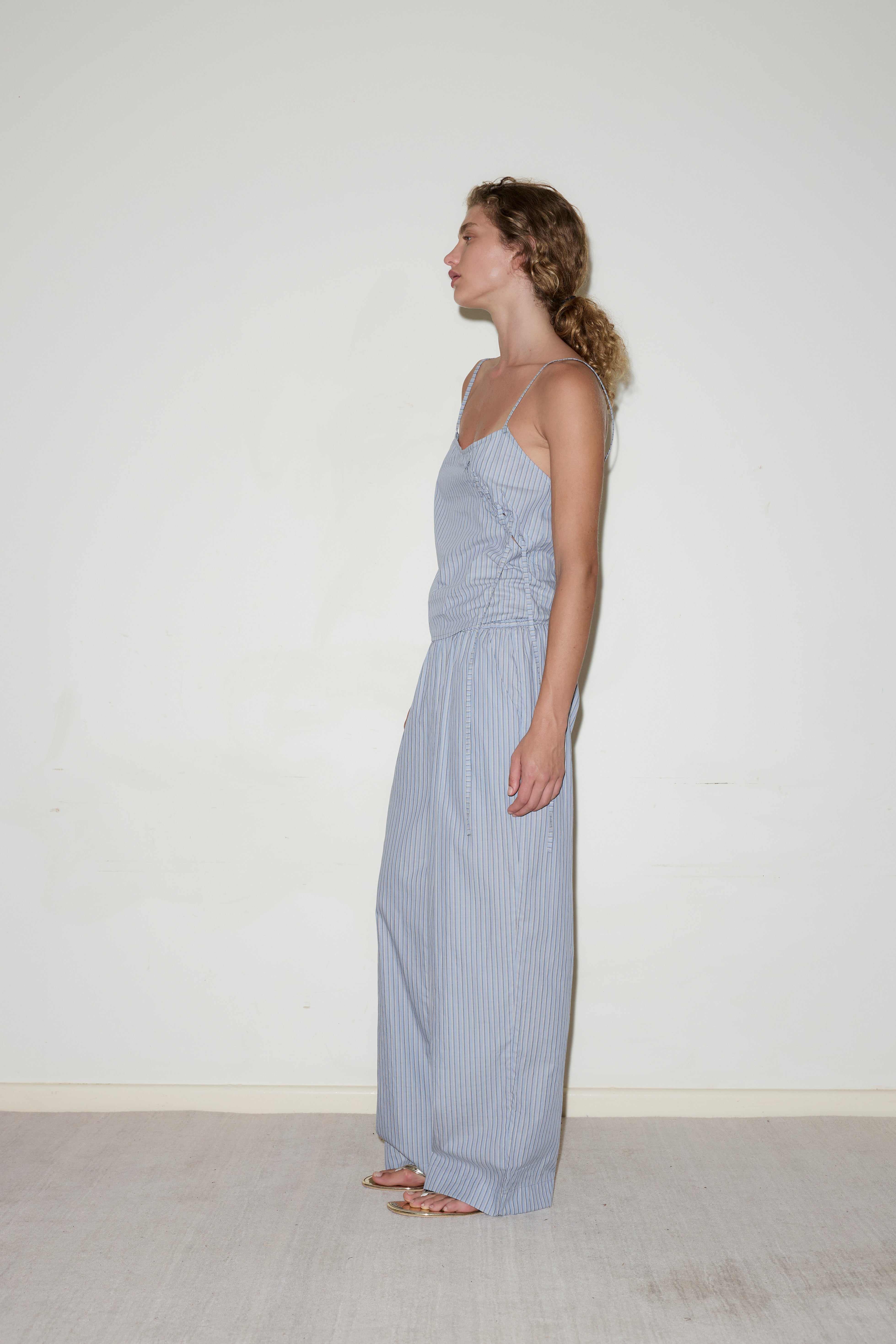 EYELET TOP - GLACIER STRIPE