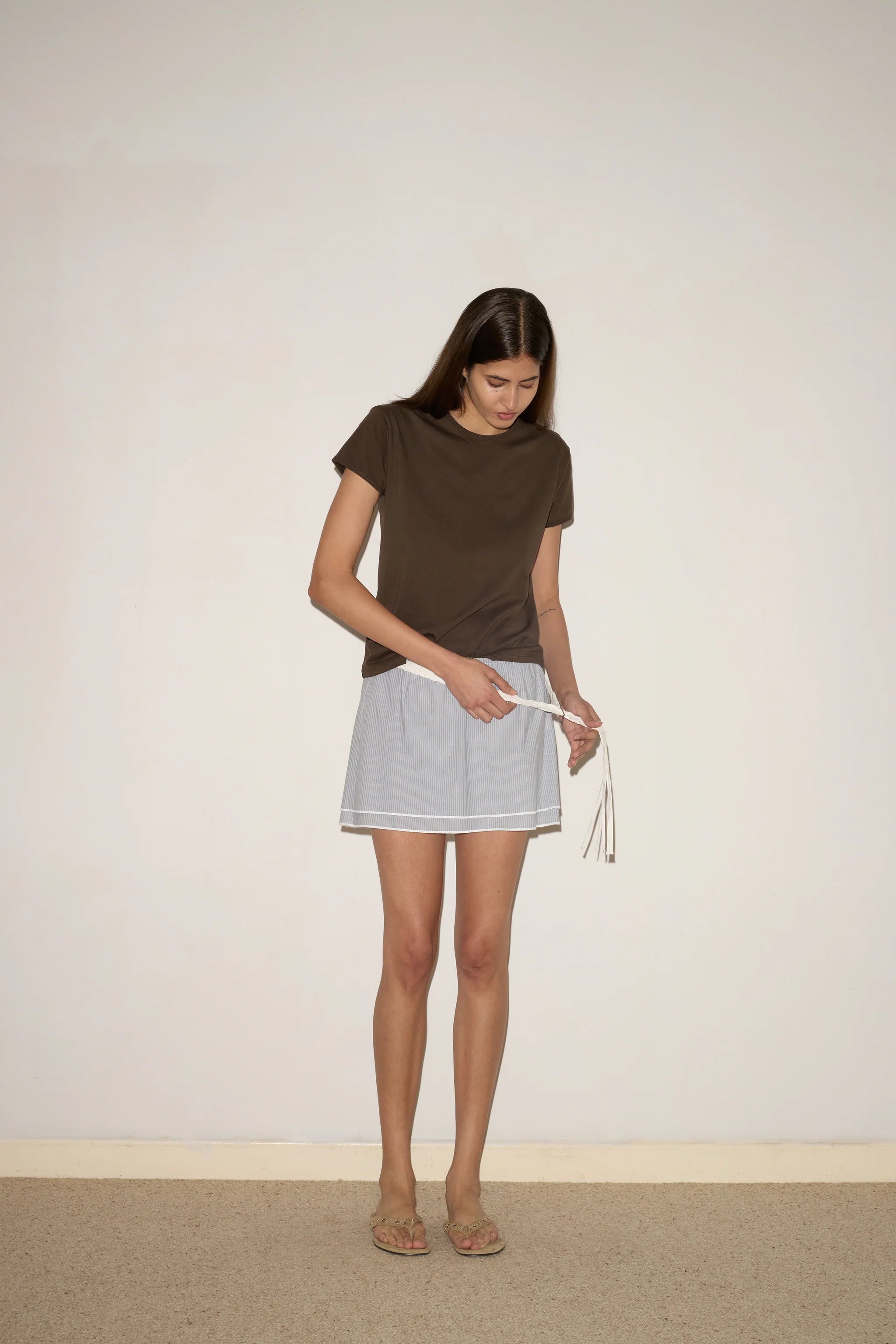 LAYERED SKIRT - SKY STRIPE