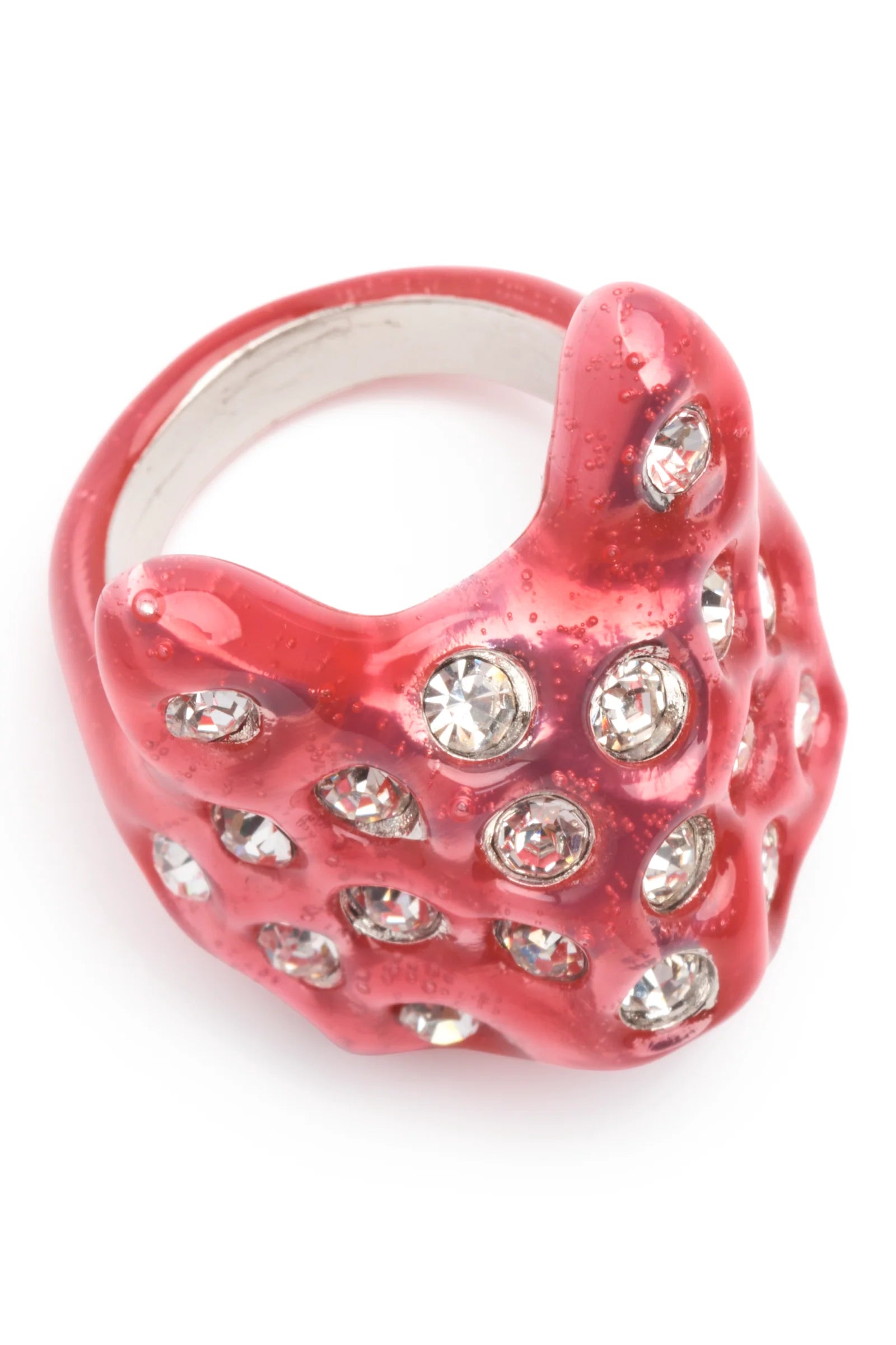 PUFFY BUNNY RING - HOT PINK
