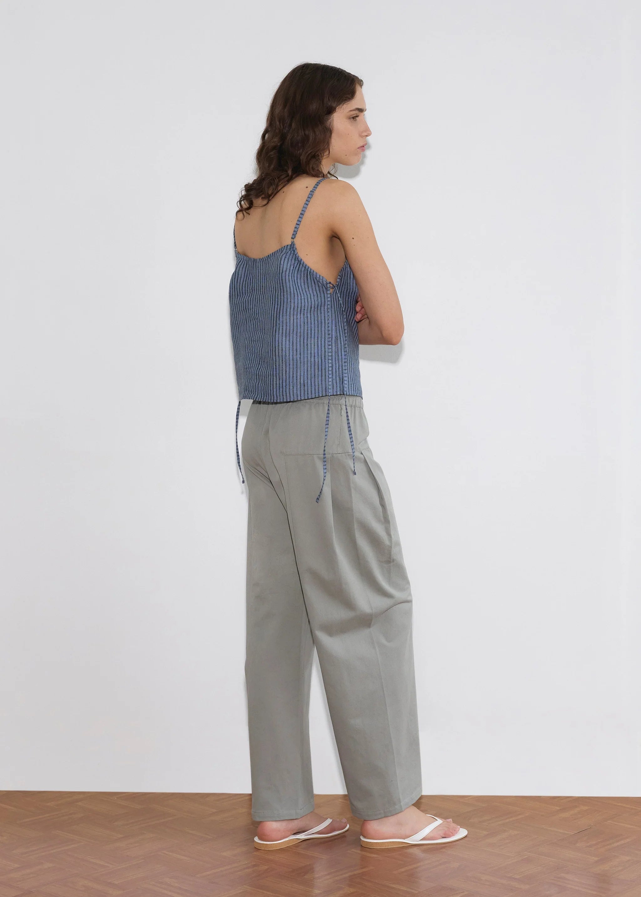 PLEATED PANT - SAGE GREY