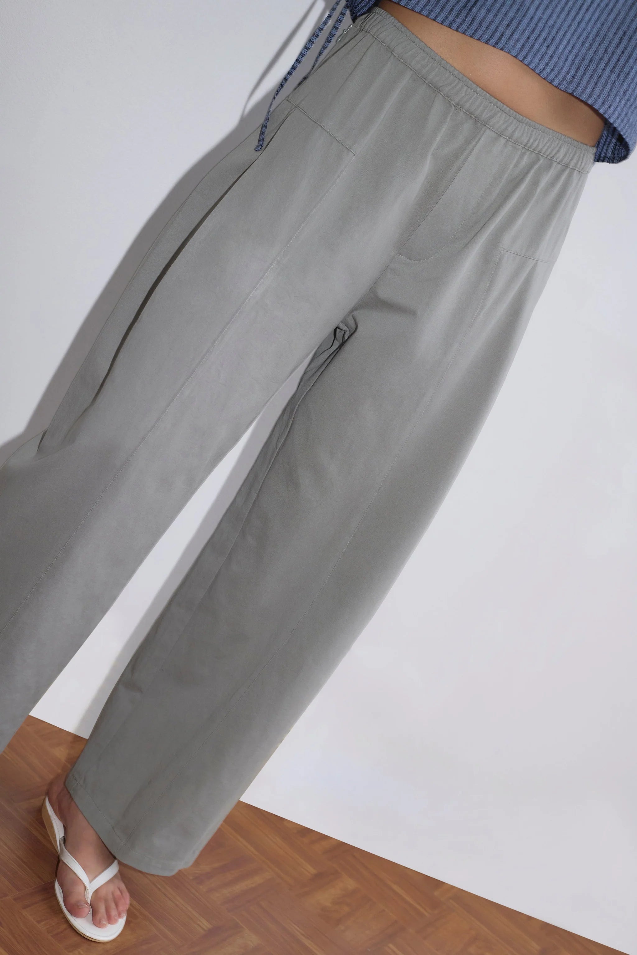 PLEATED PANT - SAGE GREY