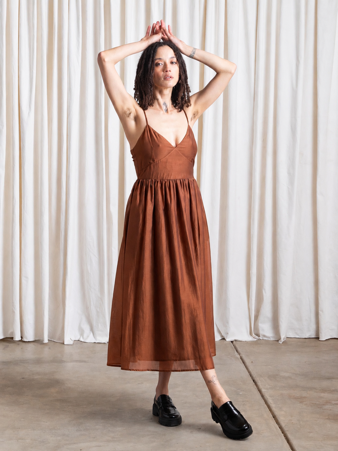 SAMPLE - TIE BACK MIDI DRESS