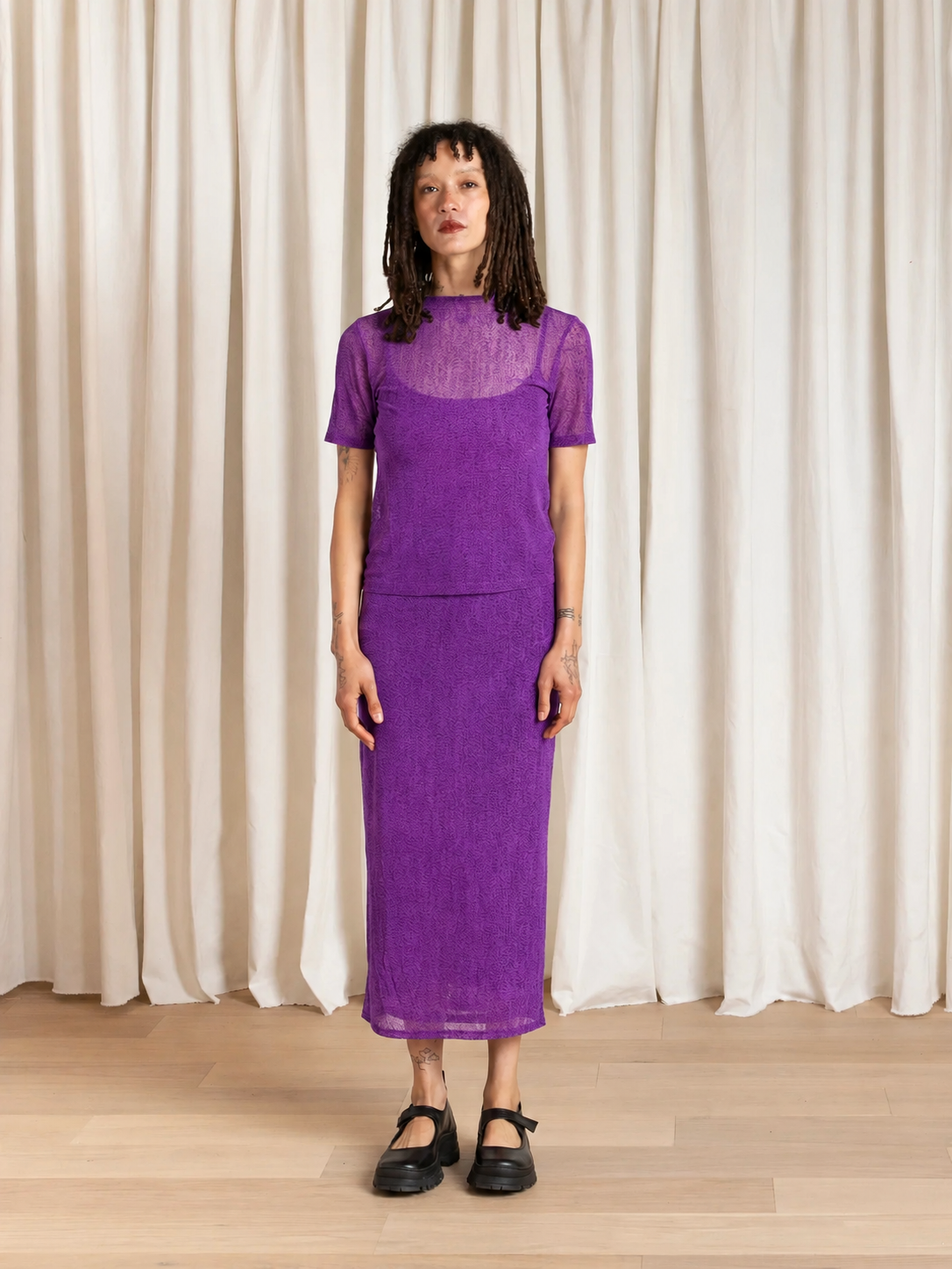 NEW MESH T-SHIRT - PURPLE