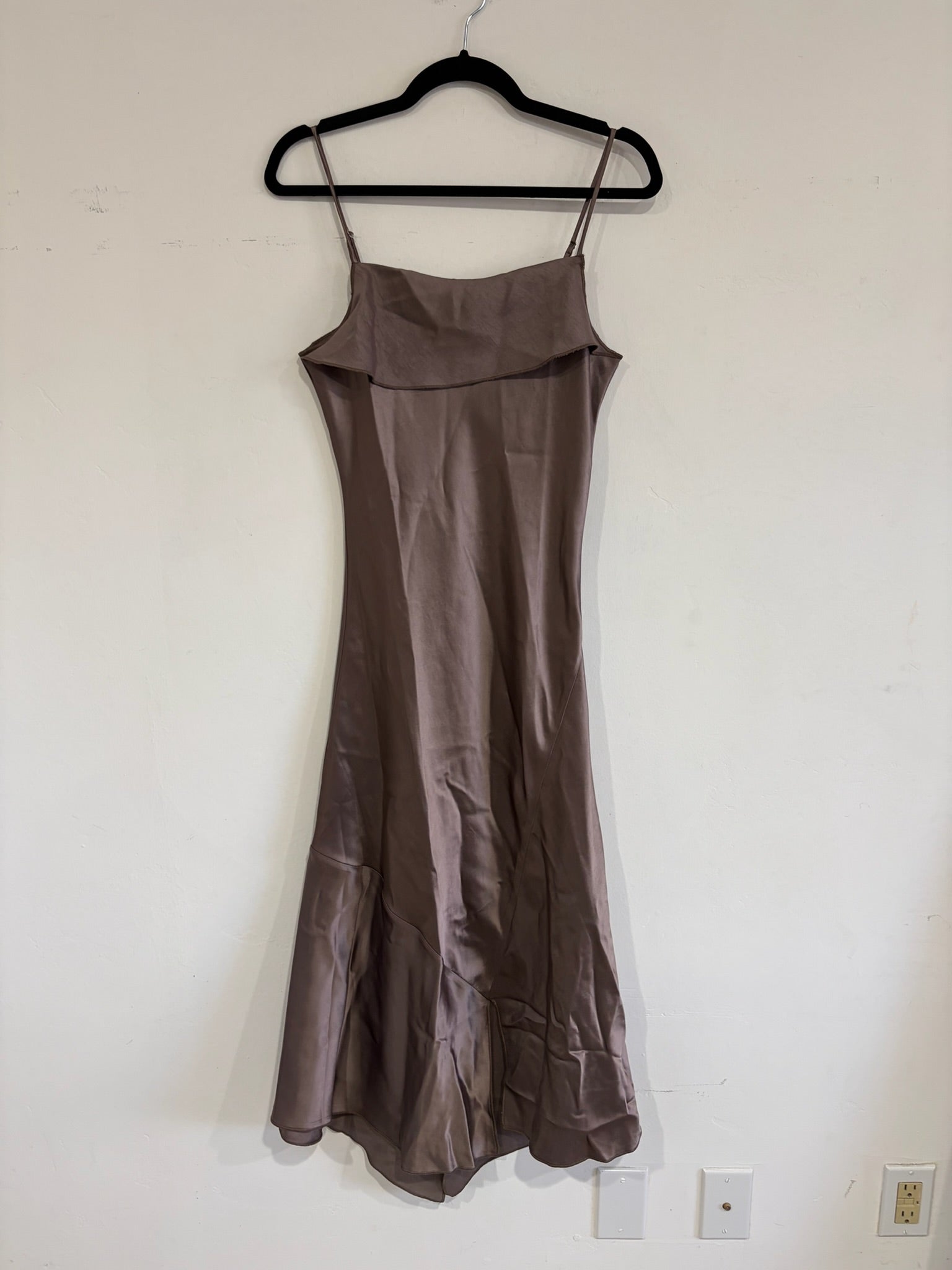SAMPLE - ASYMMETRICAL TANK DRESS - DARK TAUPE