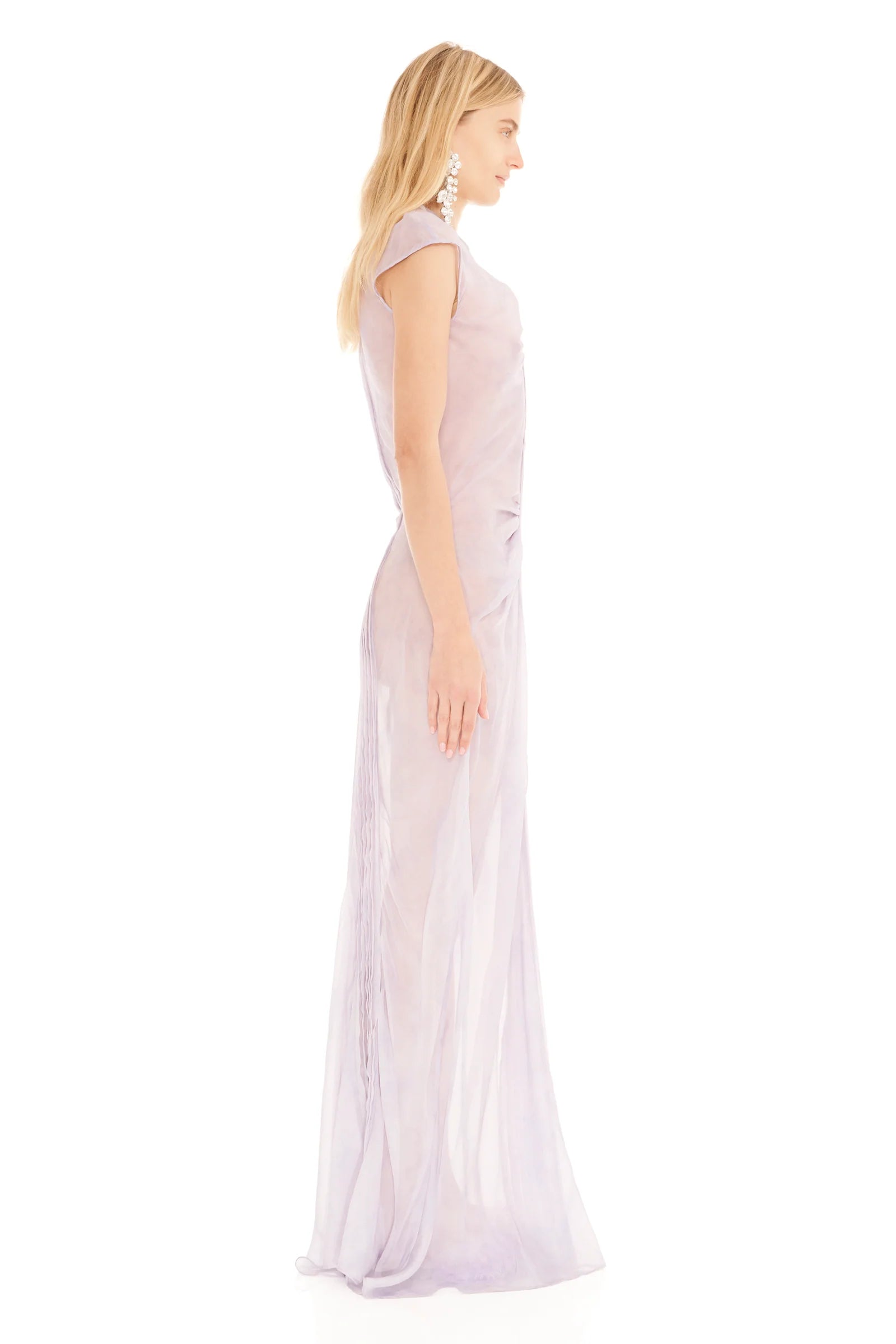 OYINDA DRESS - LILAC FLORAL SCRIBBLE