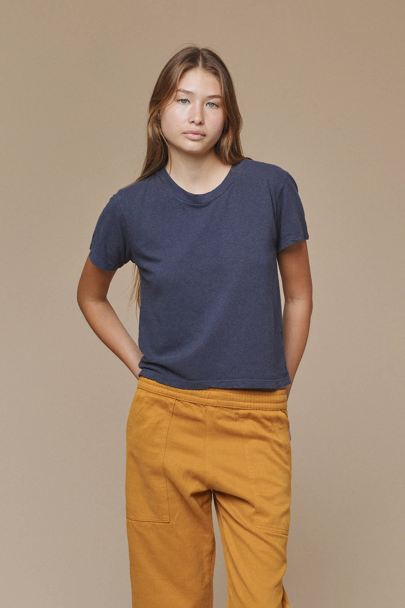 CROPPED LOREL TEE - OASIS BLUE