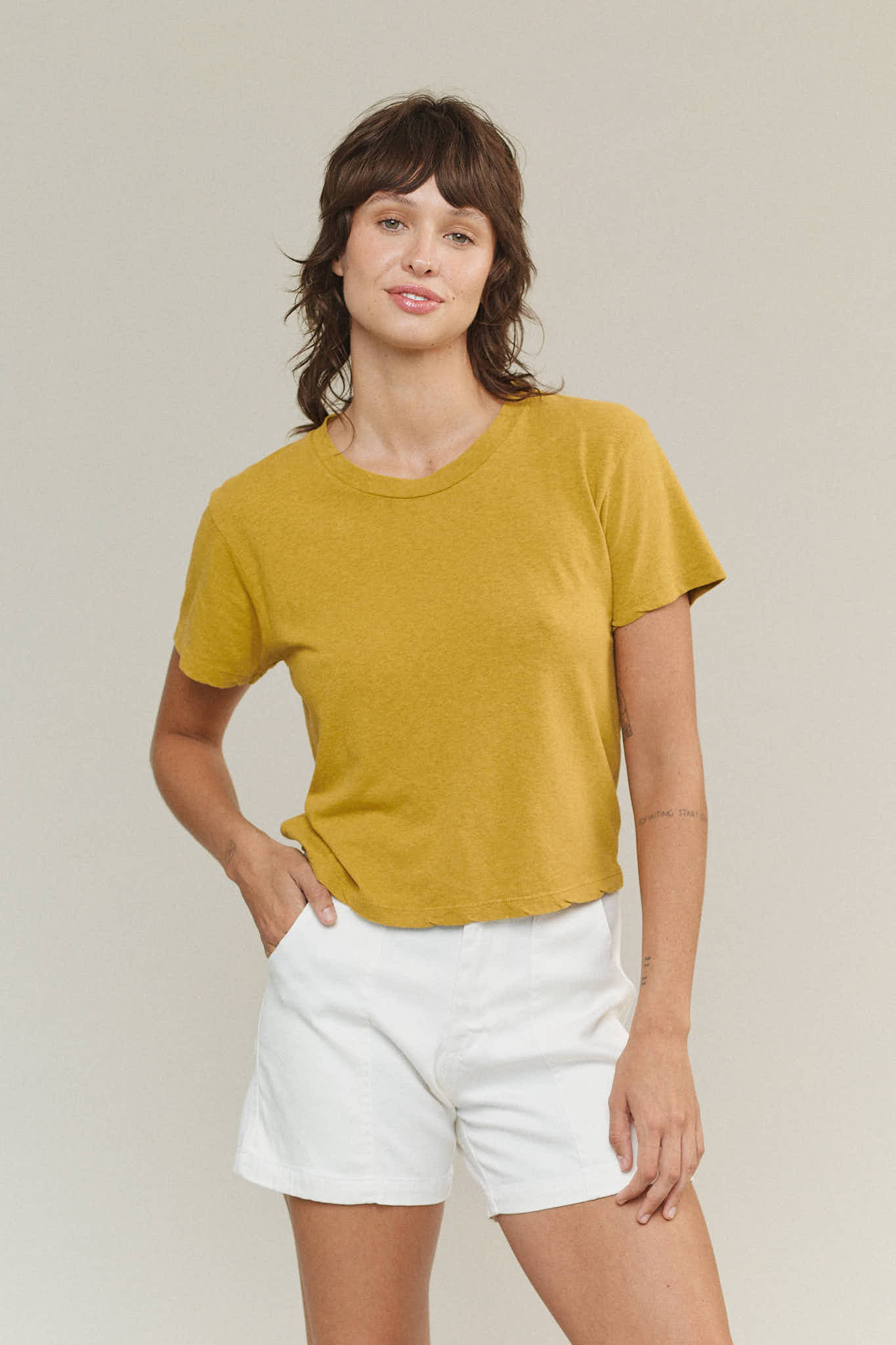 CROPPED LOREL TEE - OASIS BLUE