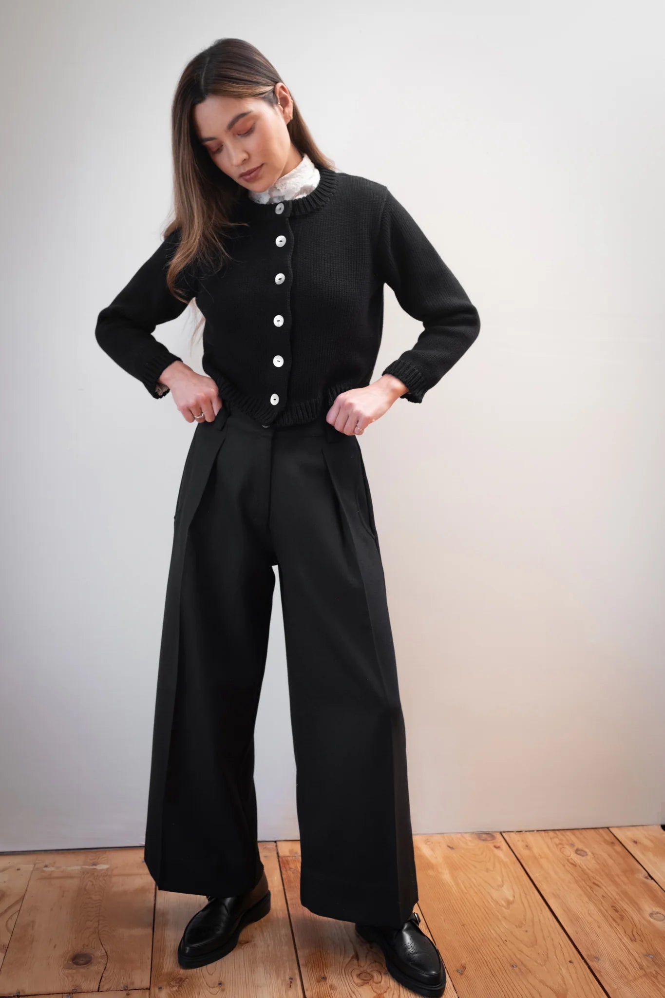CHUNKY COTTON CARDI - NOIR