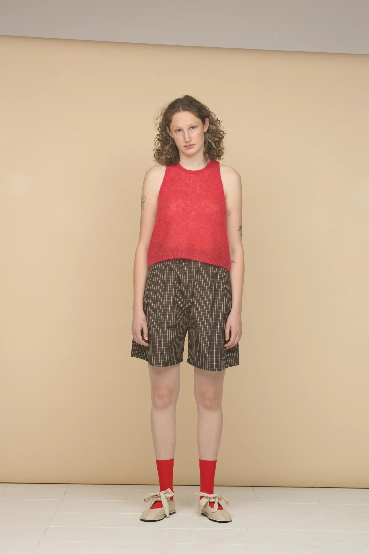 LUCY SHORTS - BROWN CHECK