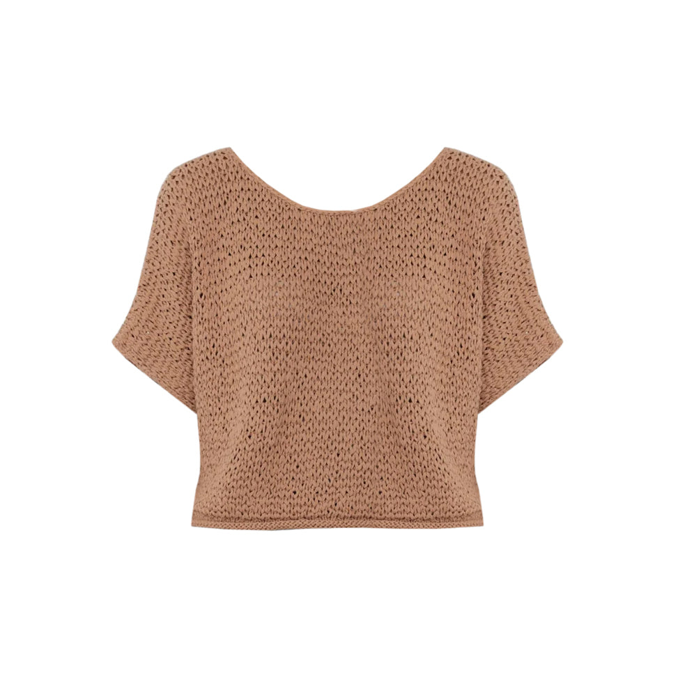 HAND KNIT TEE - CLAY