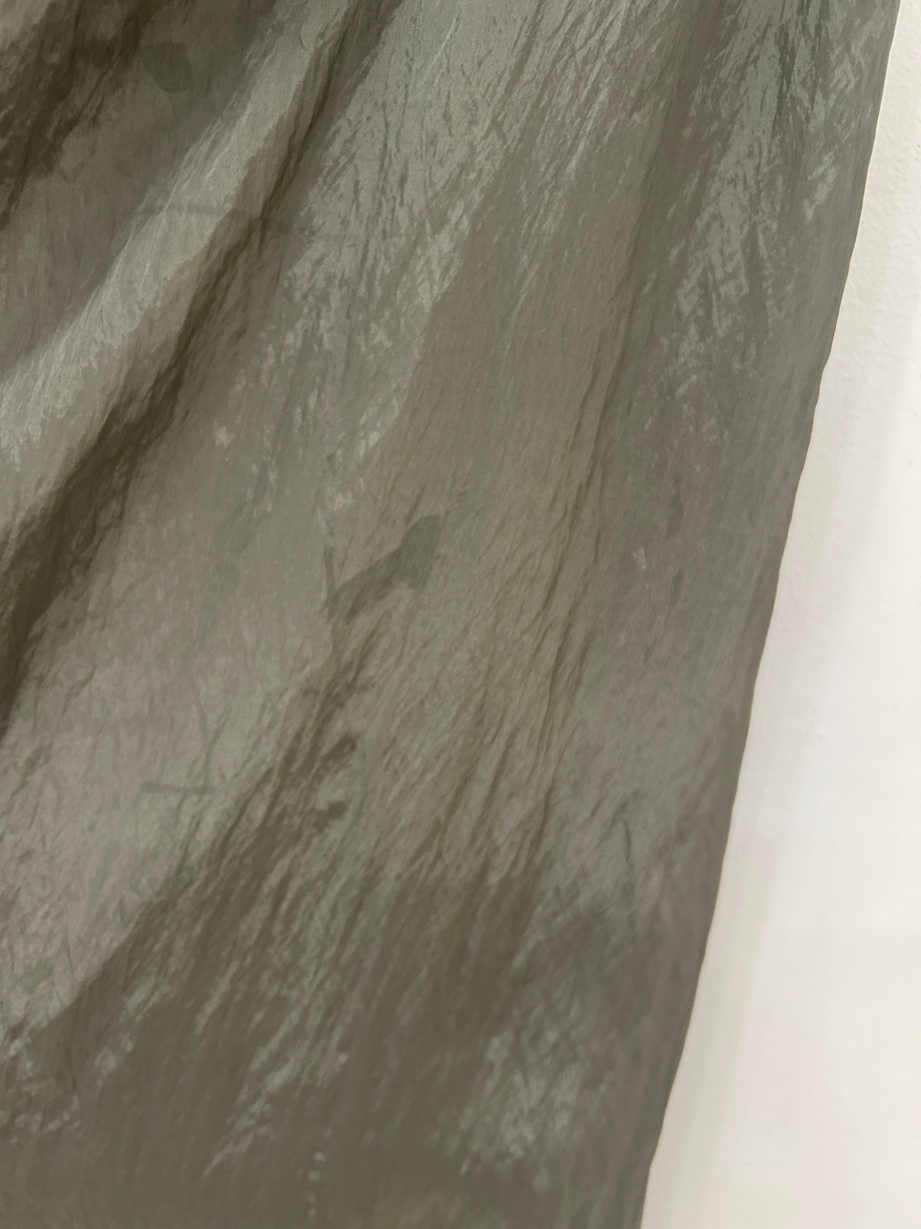 DAMAGED - SQUARE NECK SLIP DRESS - SAGE (STAINED)