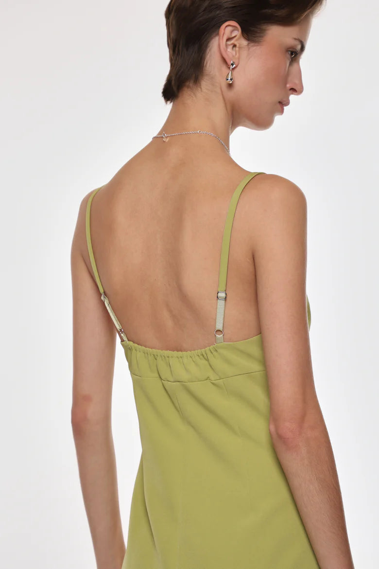 PILTON DRESS - CHARTREUSE