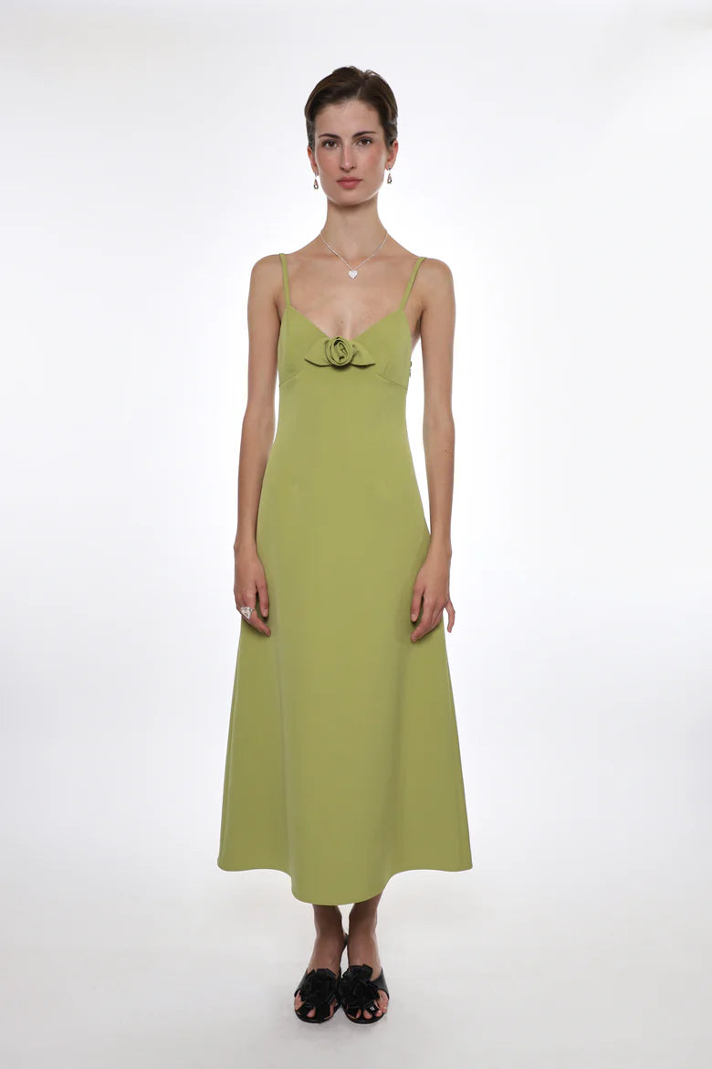 PILTON DRESS - CHARTREUSE