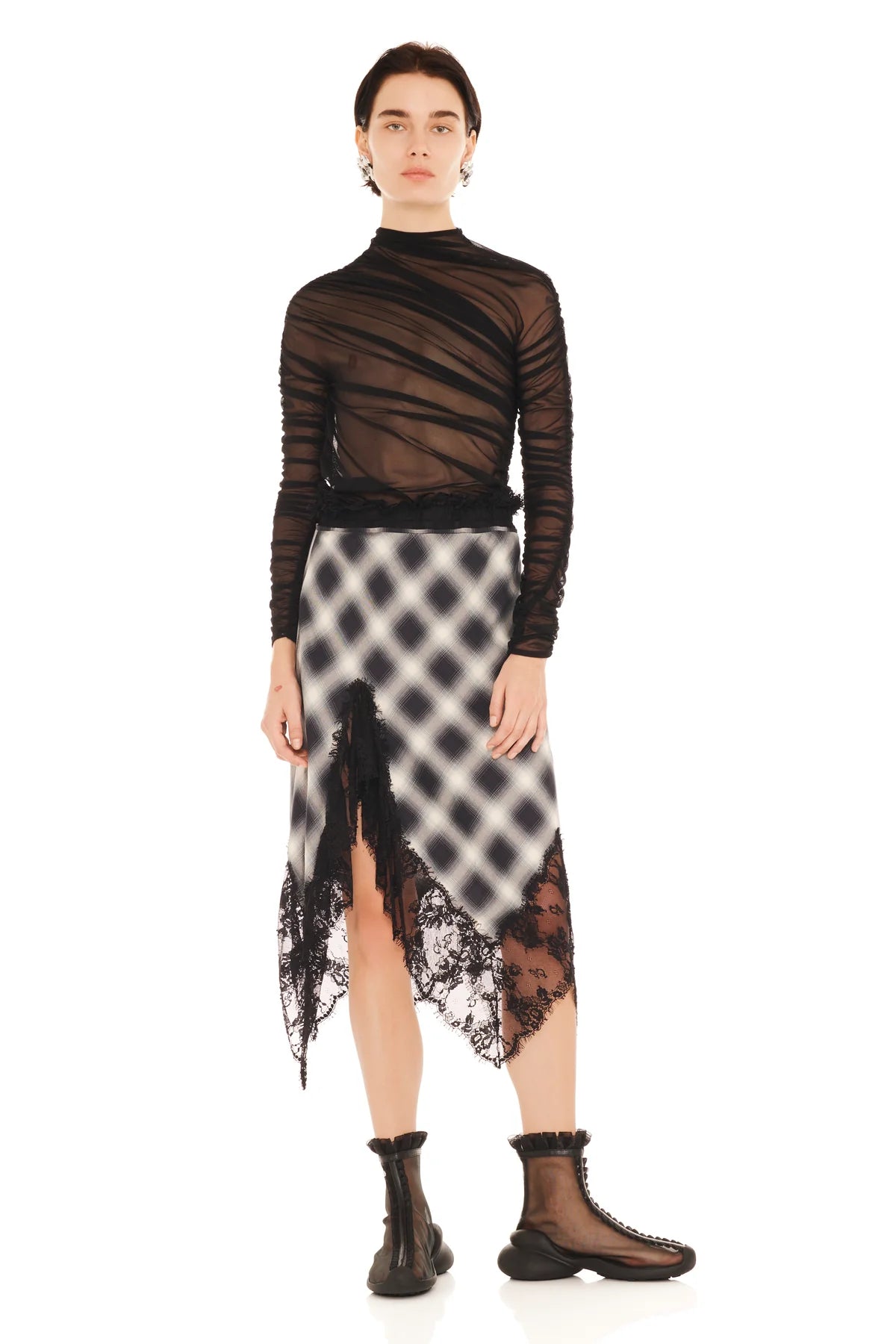 WATERLILY SKIRT - FOG PLAID