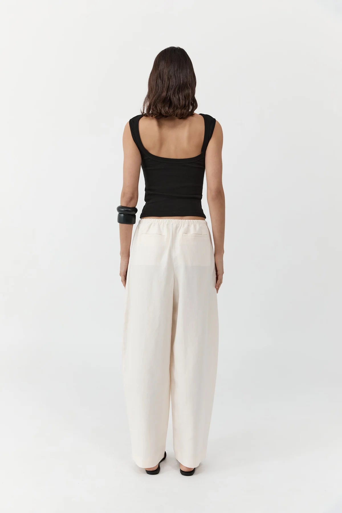 ORGANIC COTTON BALLERINA TOP - JET BLACK