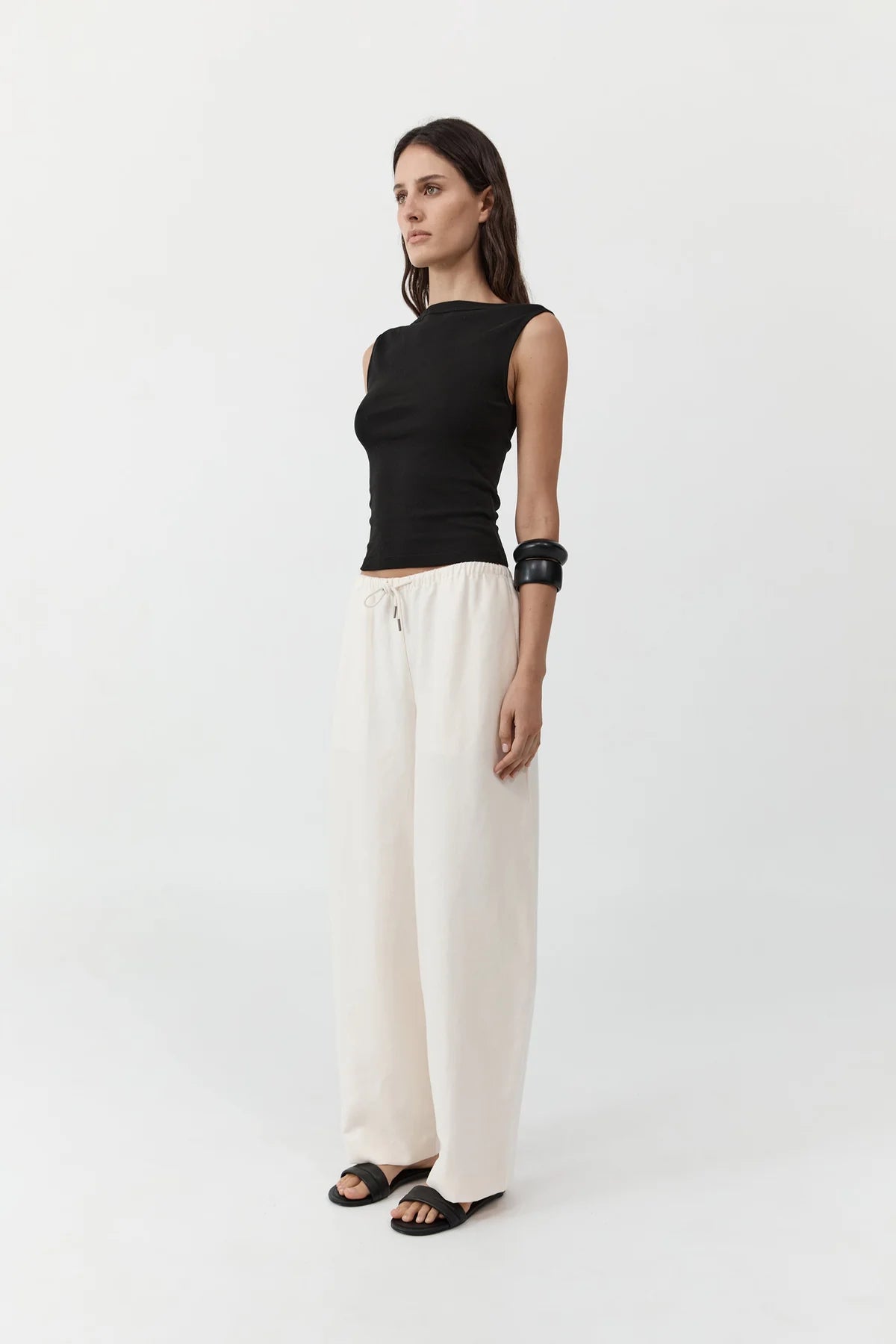 ORGANIC COTTON BALLERINA TOP - JET BLACK