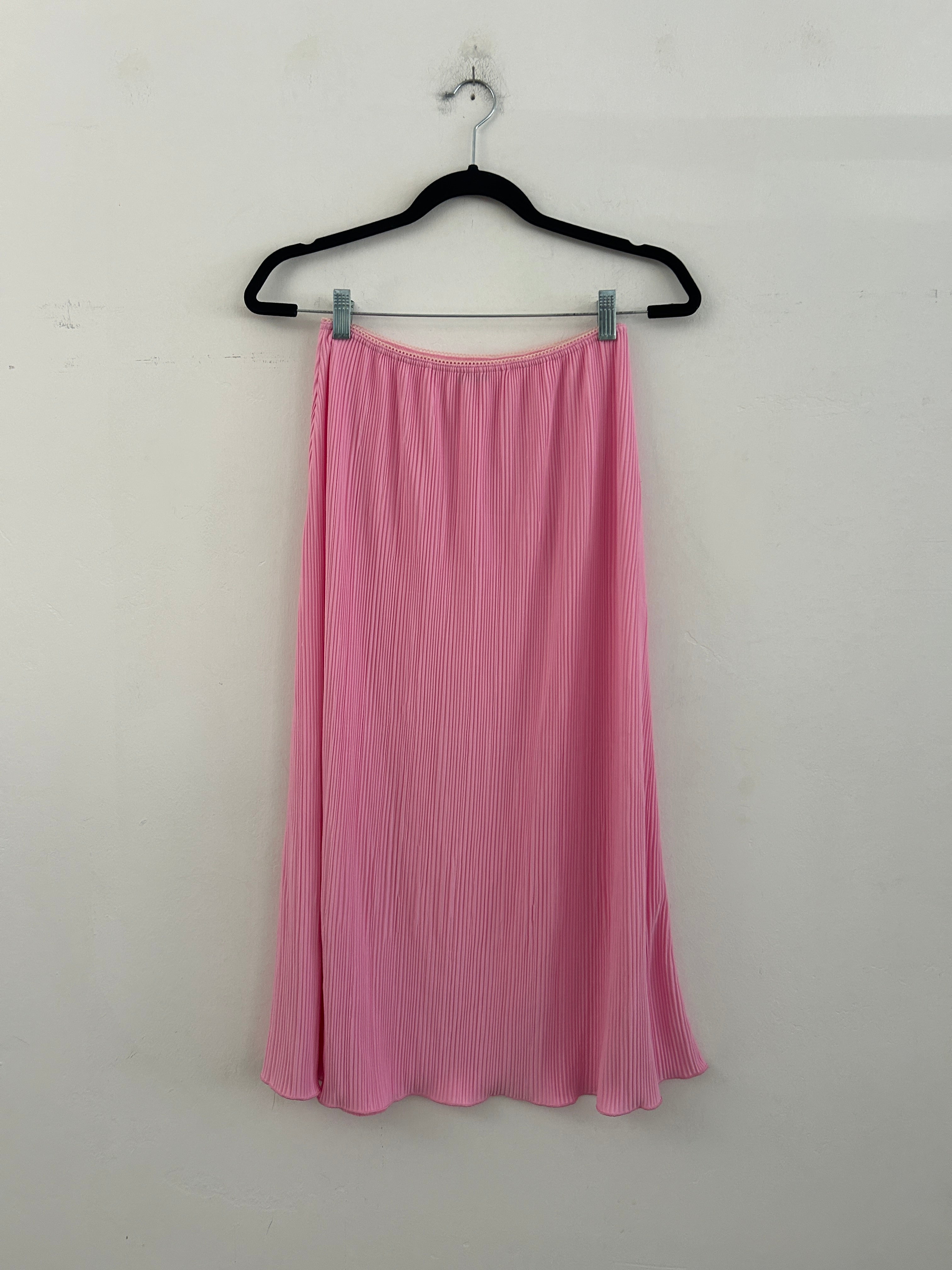 SAMPLE - PLEATED SLIM MIDI SKIRT - BUBBLEGUM