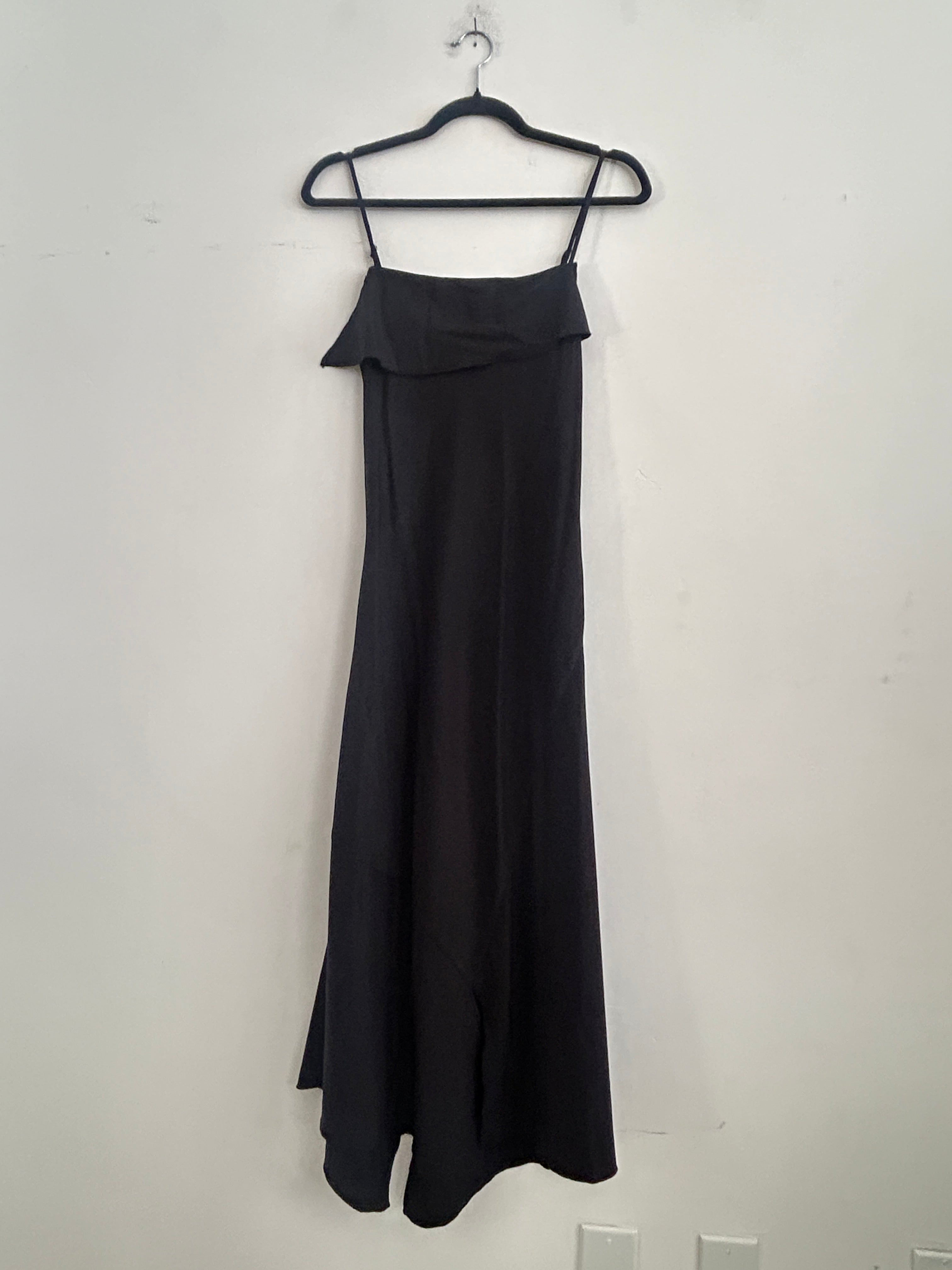 SAMPLE - ASYMMETRICAL TANK DRESS - BLACK COTTON
