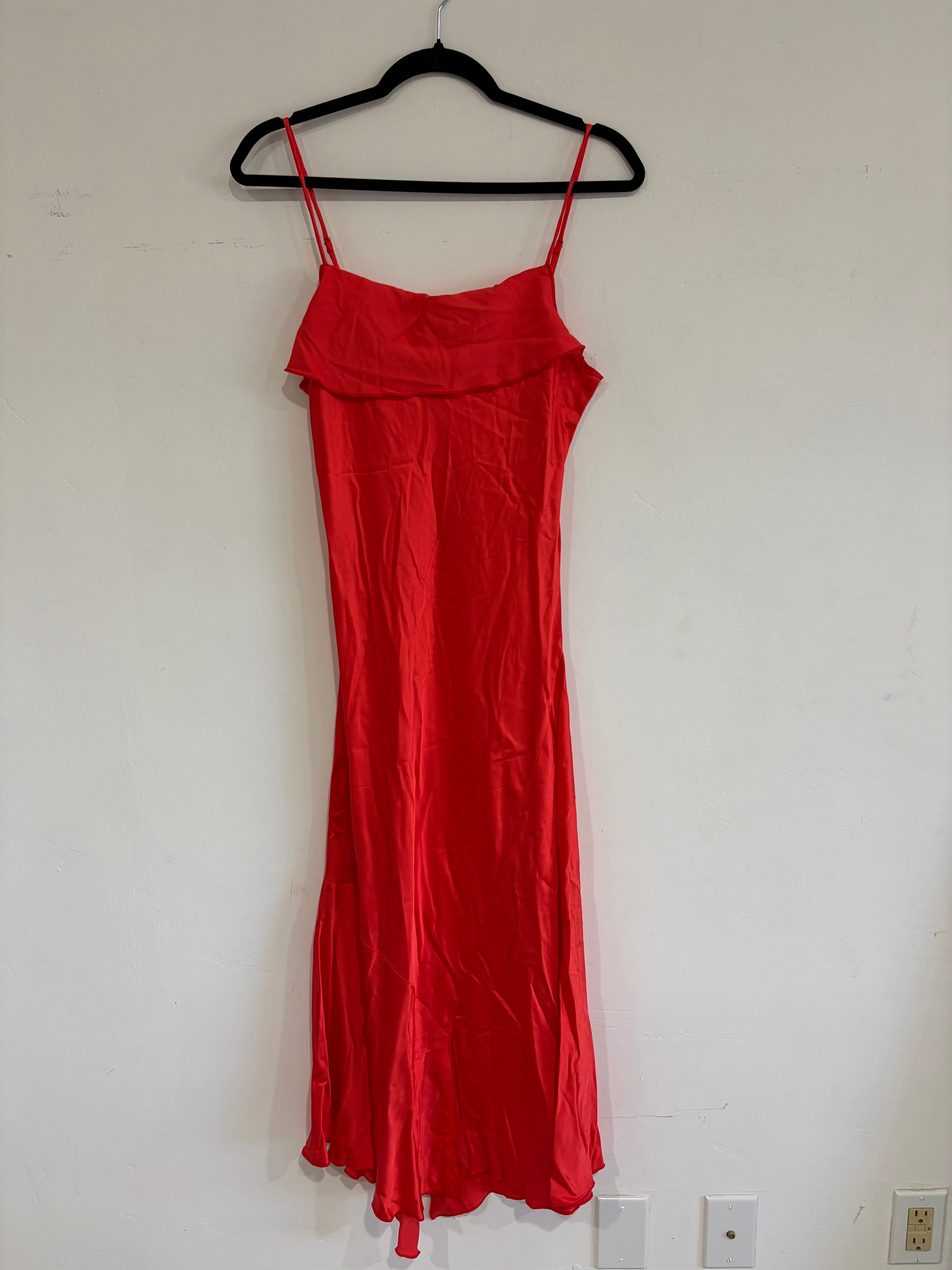 SAMPLE - ASYMMETRICAL TANK DRESS - BRIGHT RED