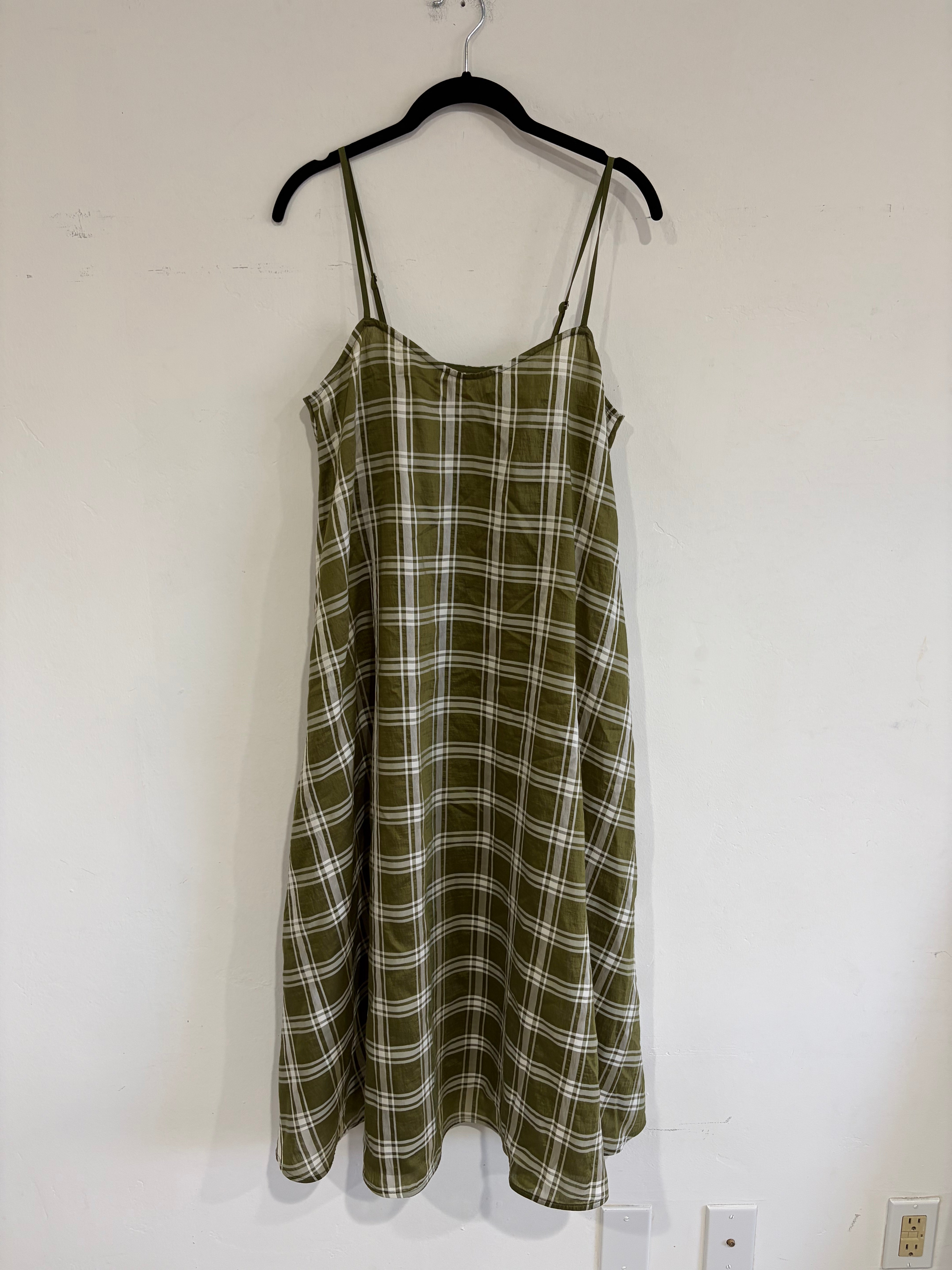 SAMPLE - FULL HEM DRESS- OLIVE PLAID
