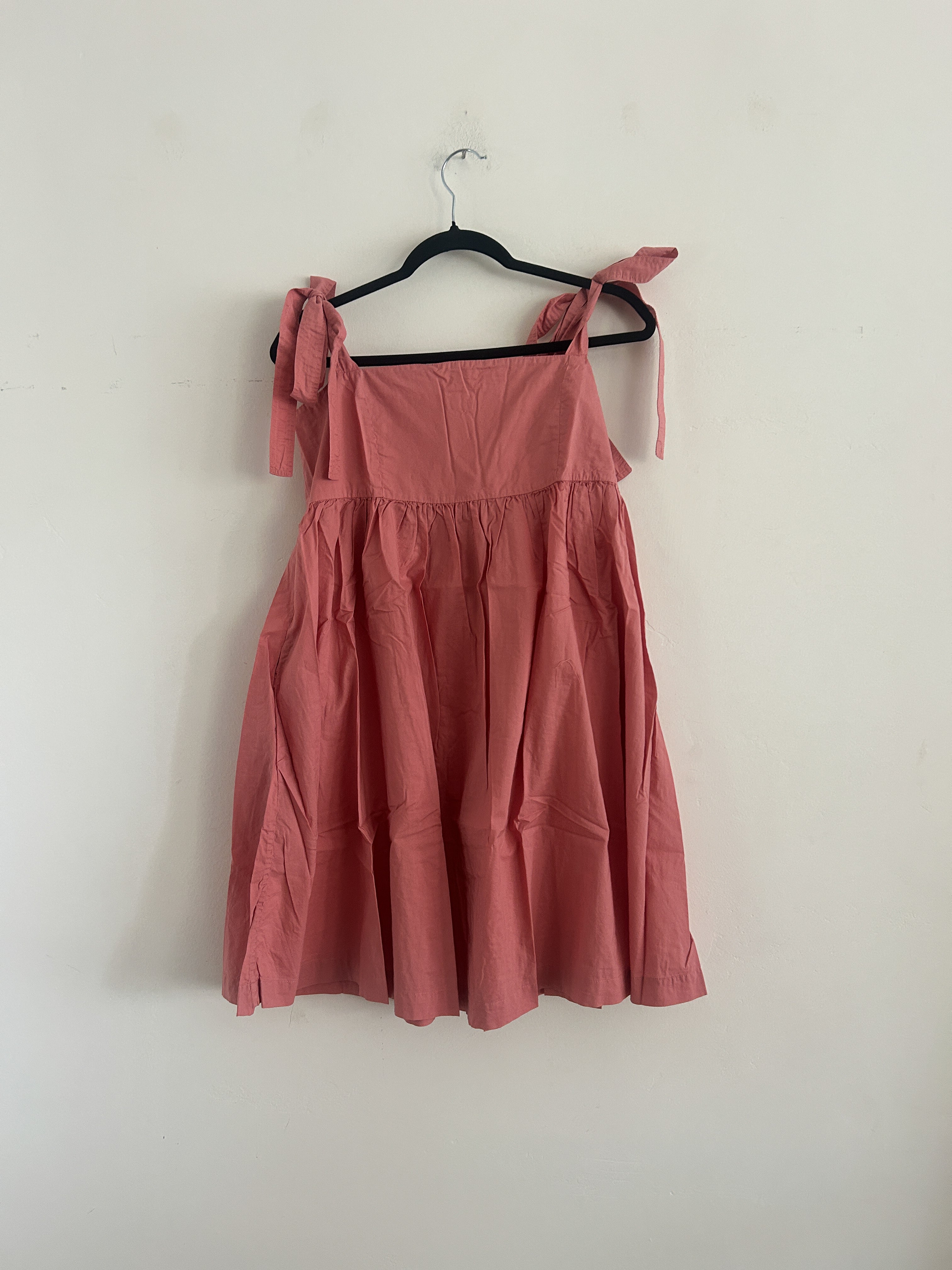 SAMPLE - TIE STRAP MINI DRESS - DUSTY PINK