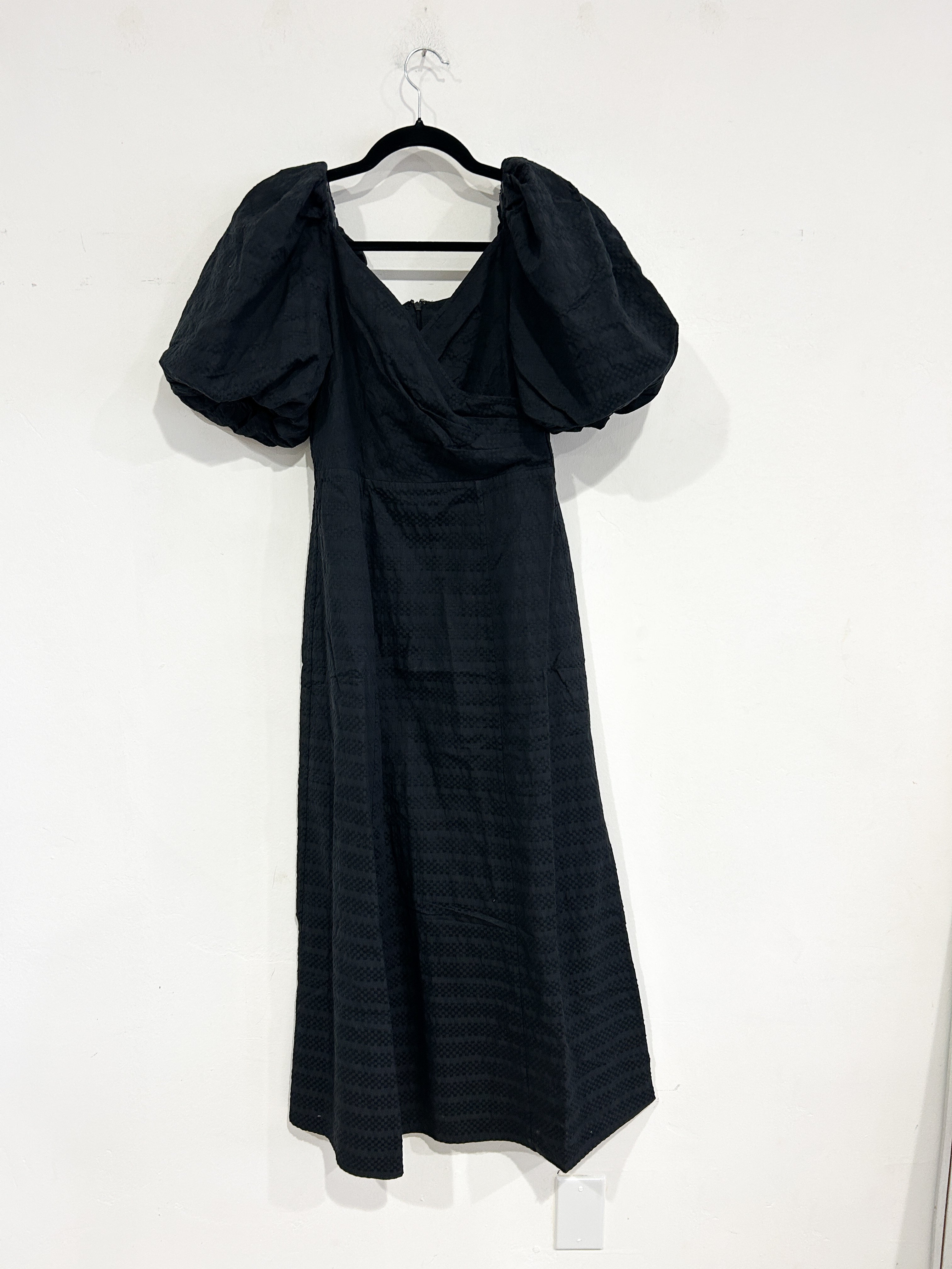 SAMPLE - CROSS FRONT DRESS - BLACK