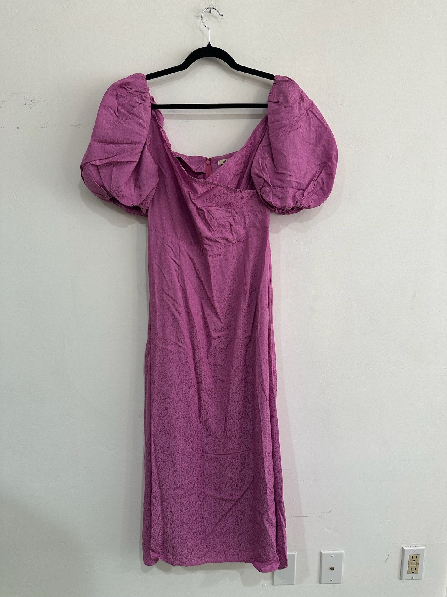 SAMPLE - CROSS FRONT DRESS - ORCHID SPECKLE TAFFETA