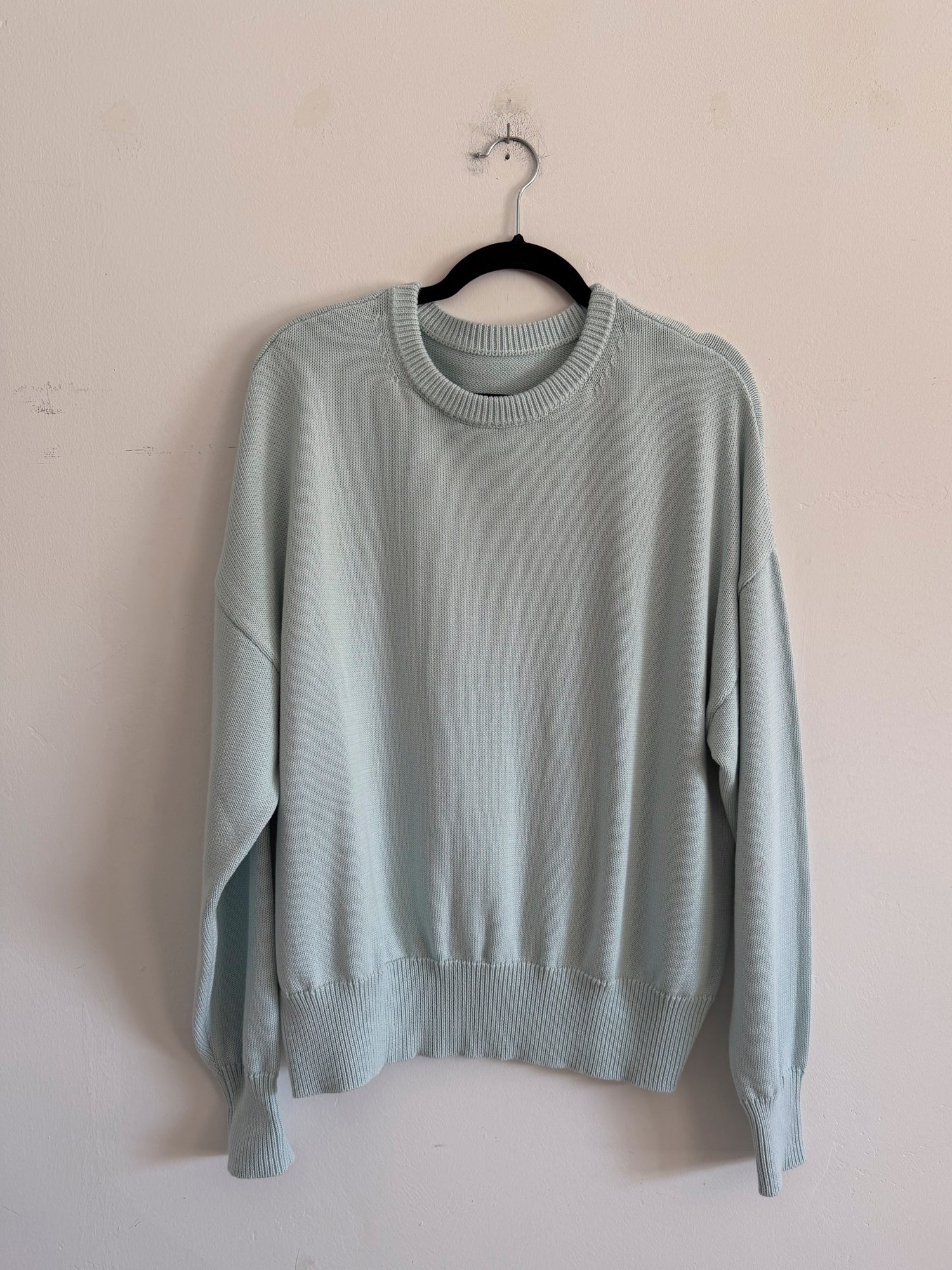 SAMPLE - RELAXED COTTON/WOOL SWEATER - BABY BLUE