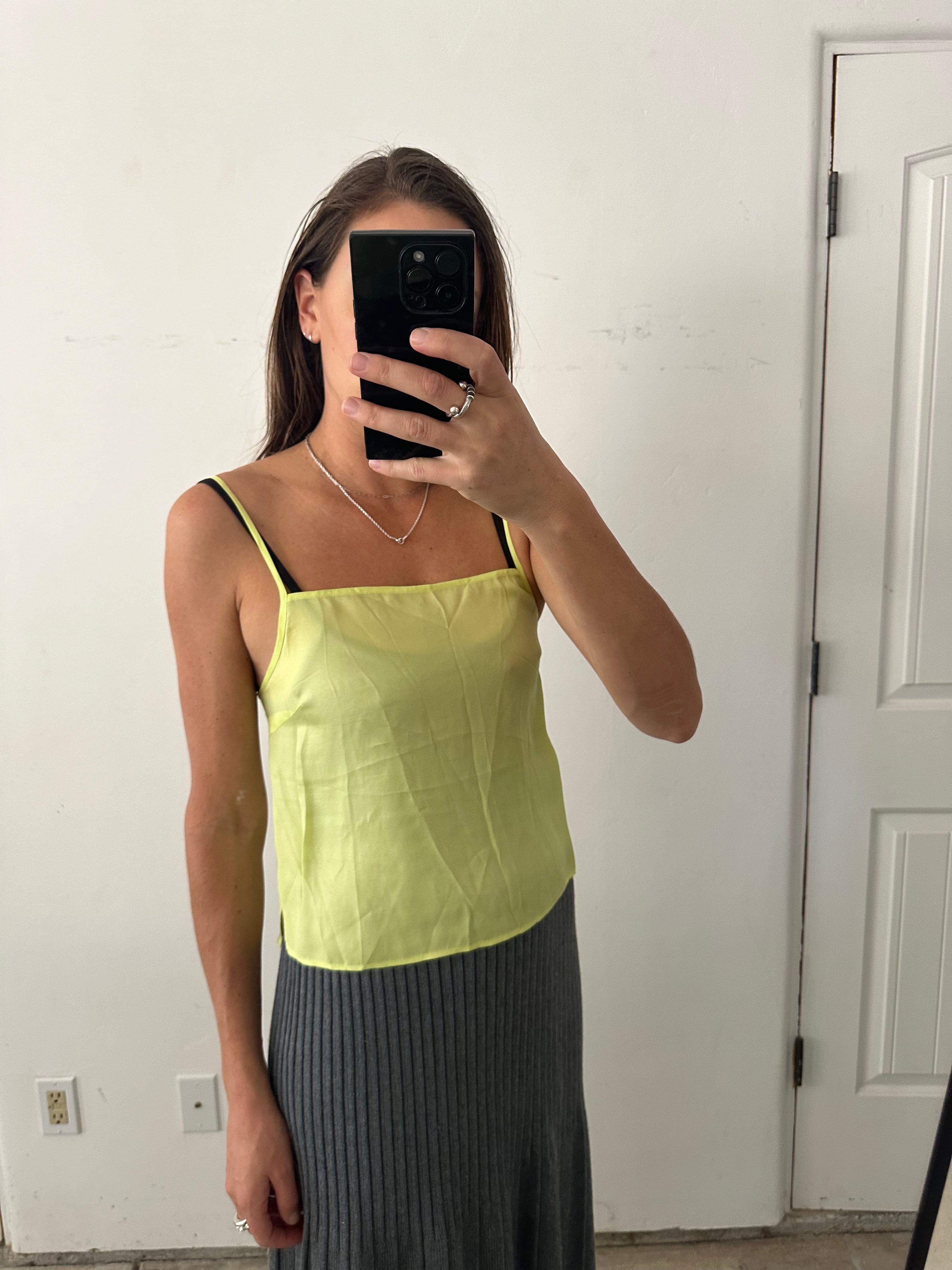 SAMPLE - CUPRO SLIP TOP - YELLOW